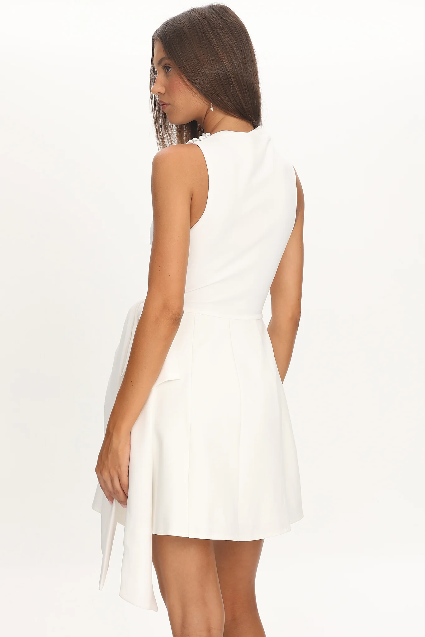 Breaker High Neck Mini Dress White White