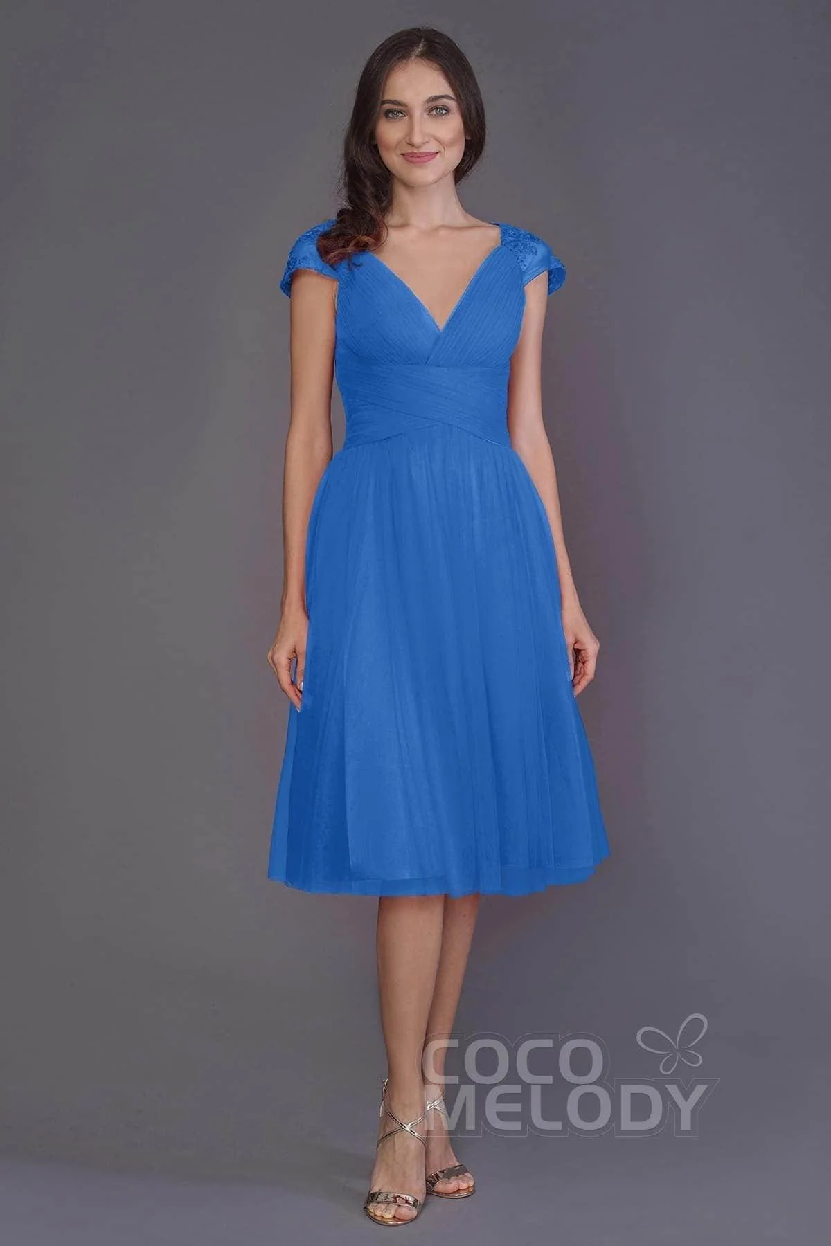 A-Line Knee Length Tulle Bridesmaid Dress PR3515