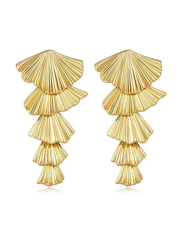 Geometric Tasseled Drop Earrings