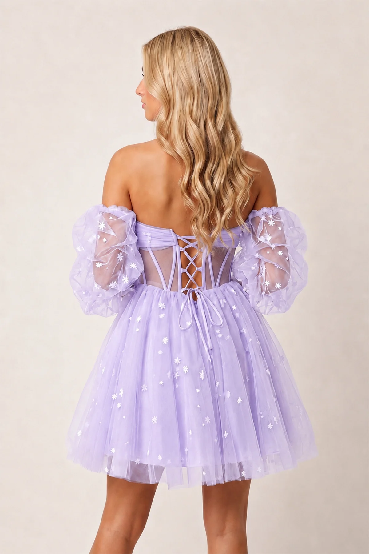 A-Line Pleated Tulle Homecoming Dress