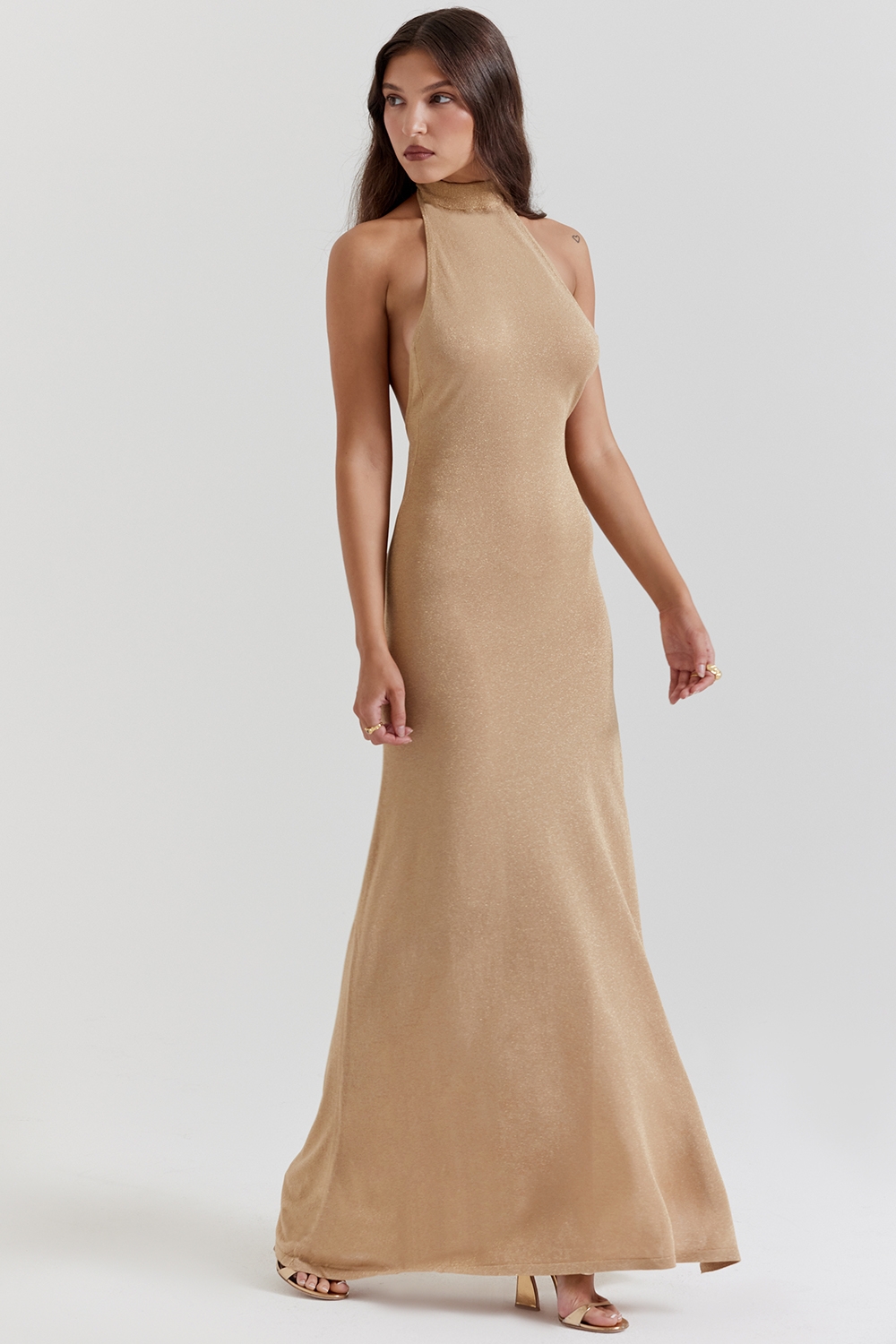 Gold Knit Maxi Dress