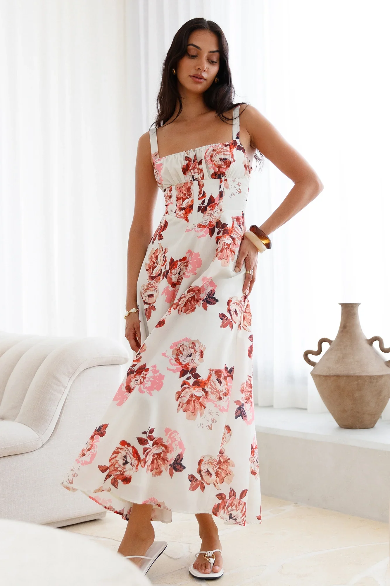 Palermo Mornings Midi Dress Cream
