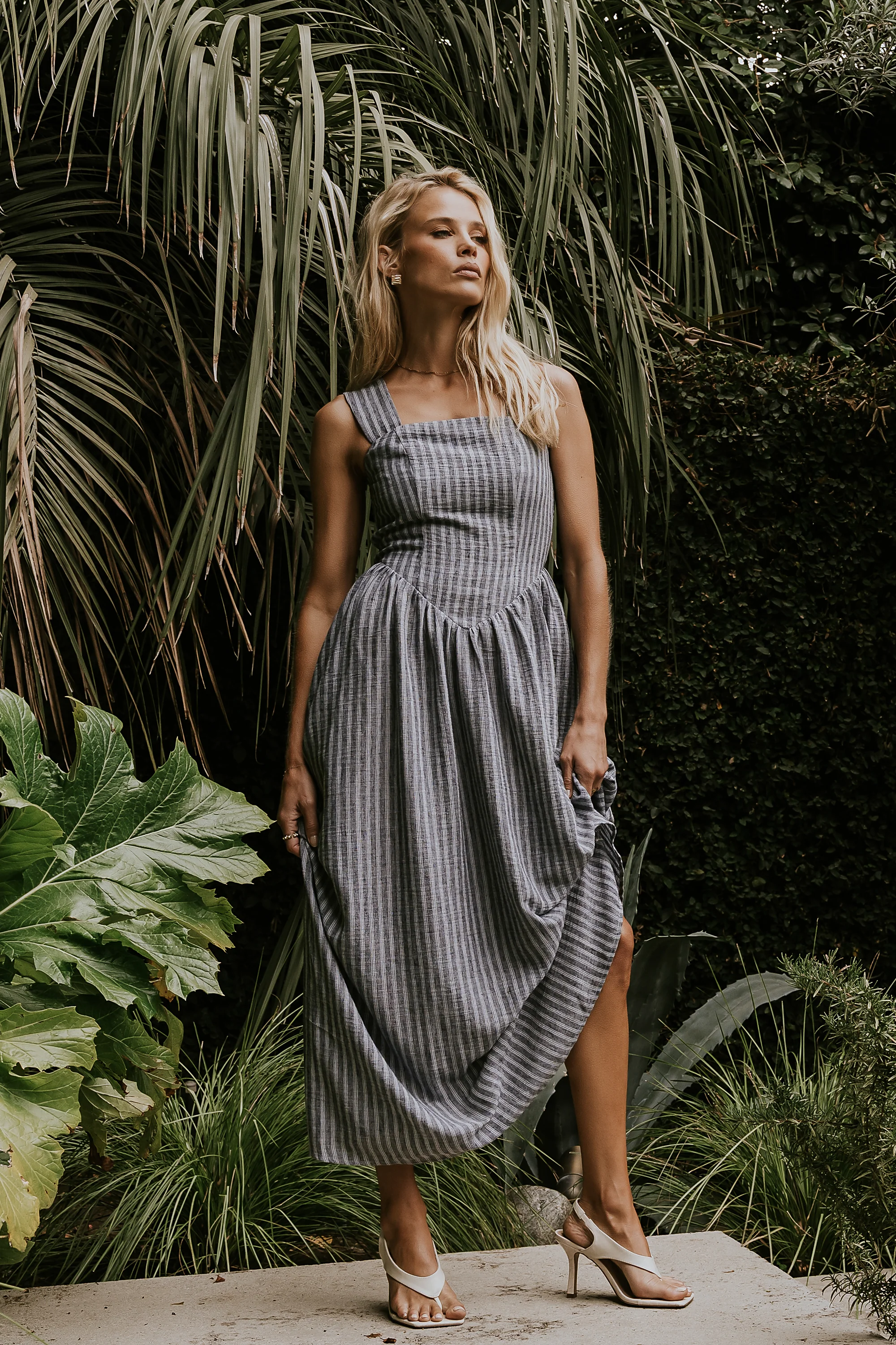 Cecelia Striped Midi Dress