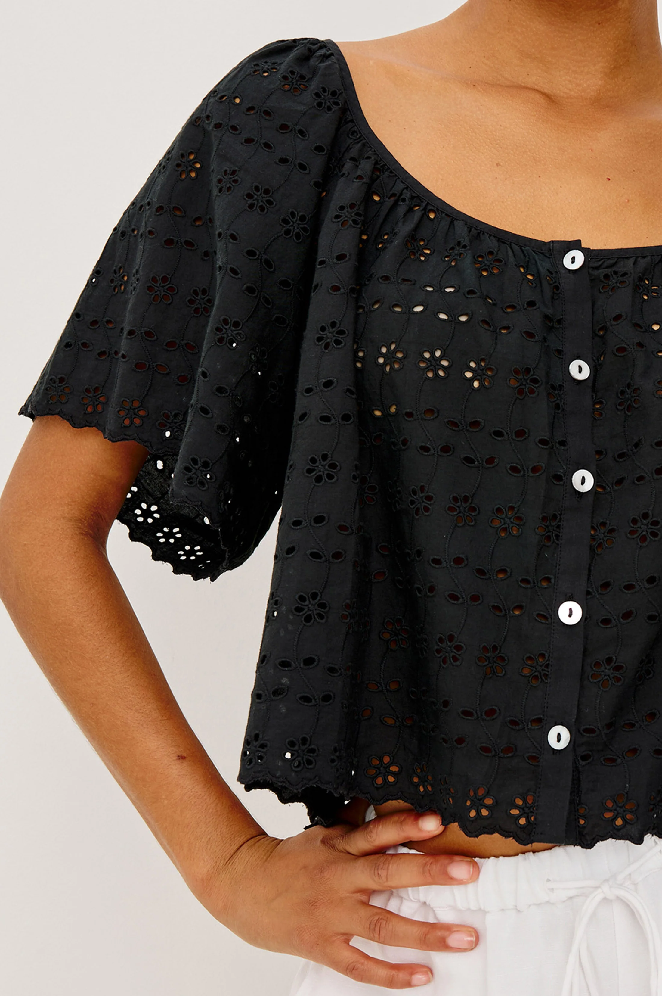 Miller Shirt - Black Eyelet