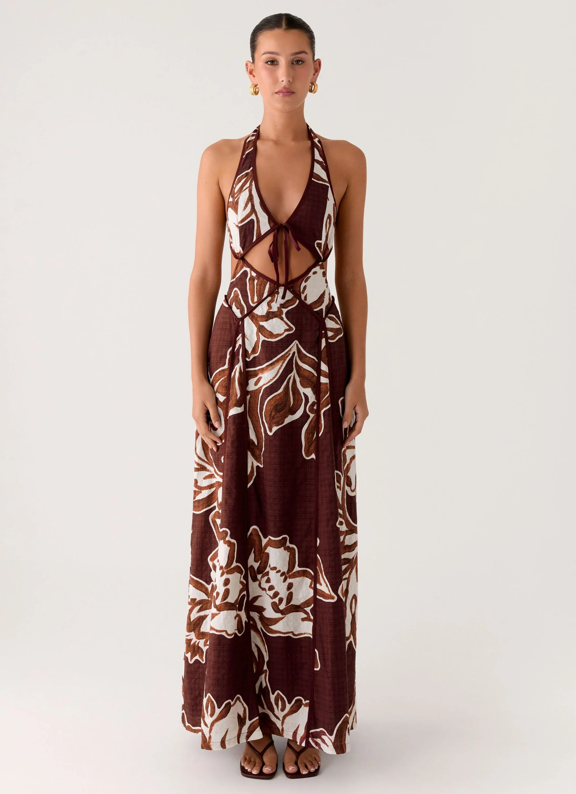 Sonnet Maxi Dress - Espresso Meadow