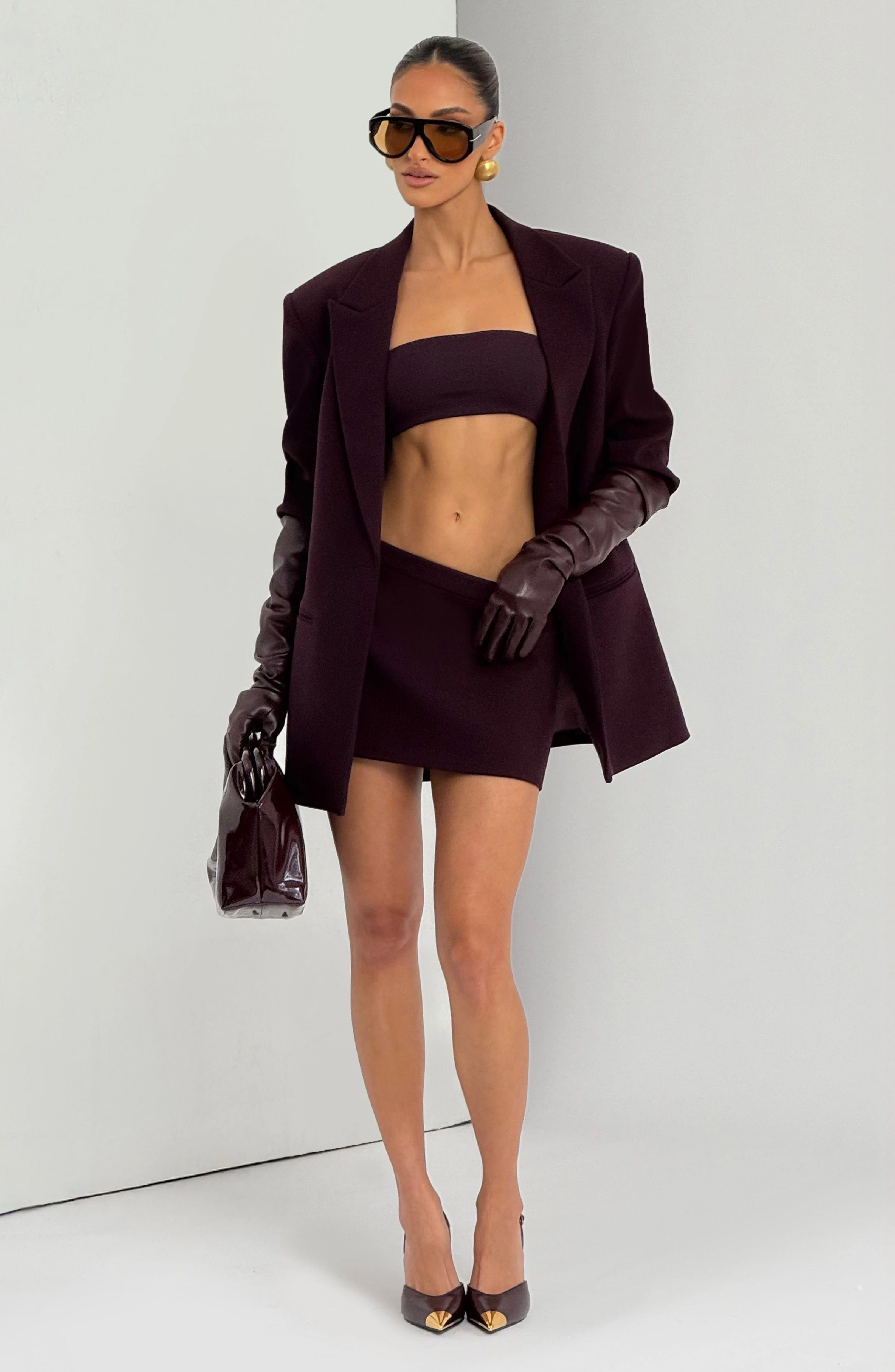 Edna Mini Skirt - Plum