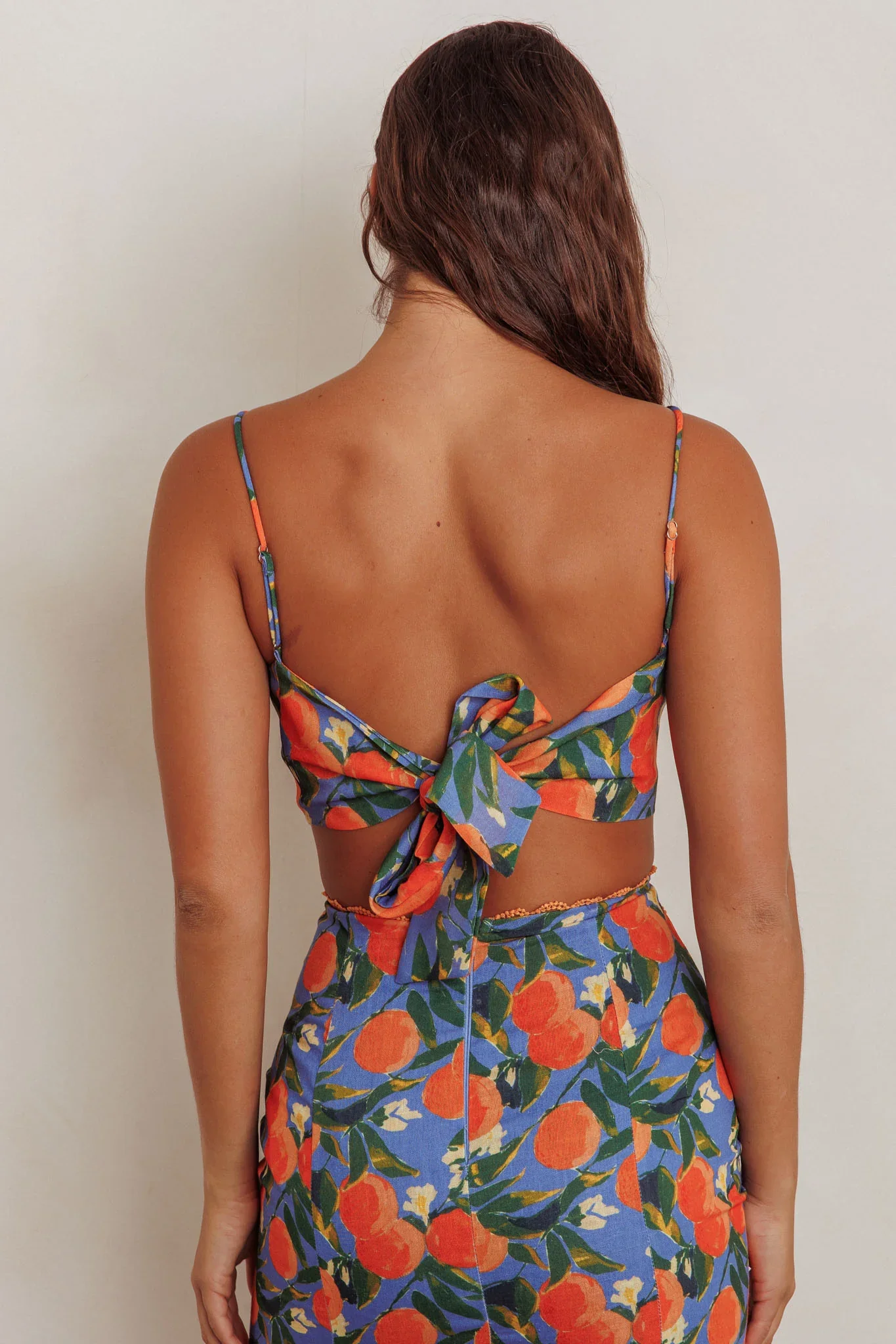 Chamberlain Scallop Trim Crop Top Citrus Orange