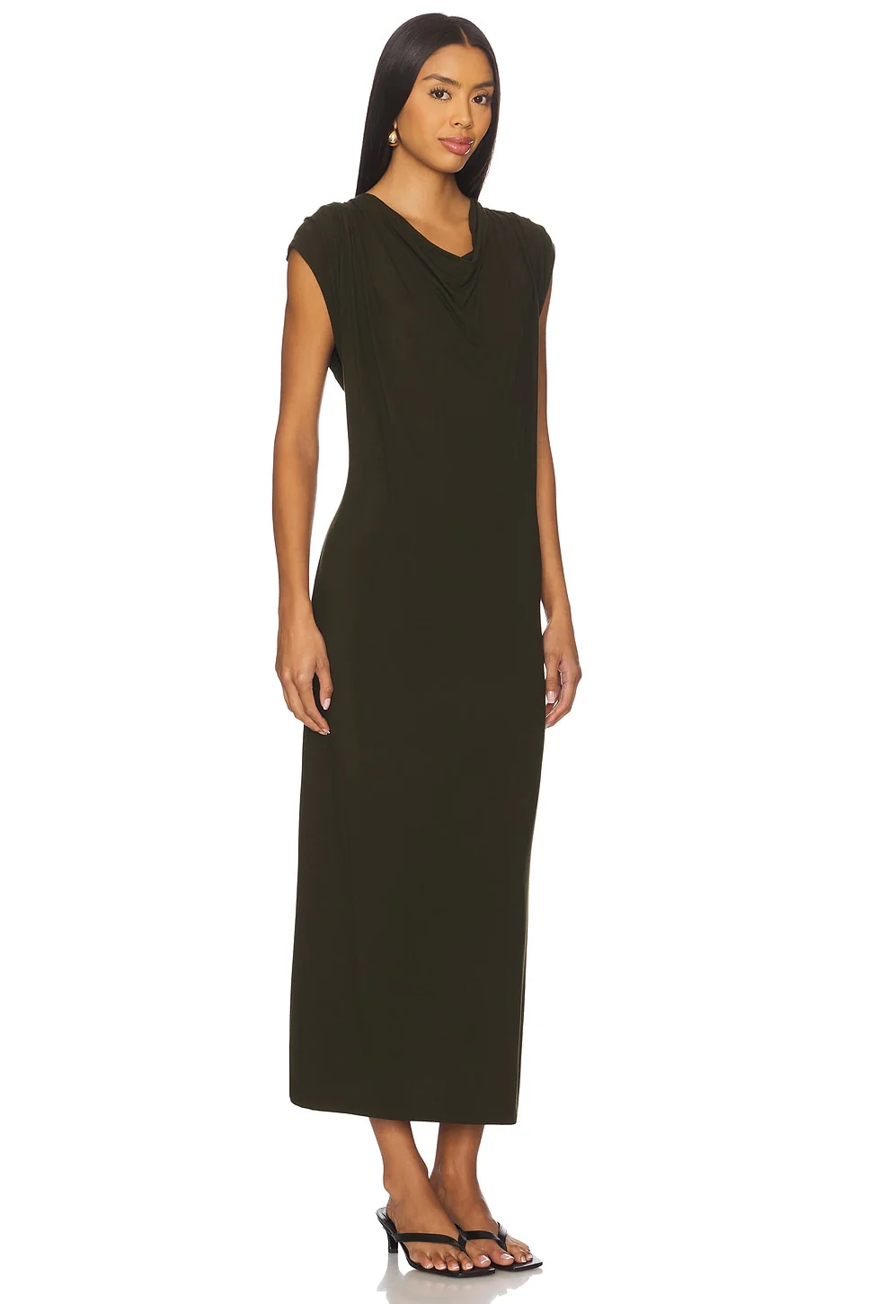 Draped Cowl Neck Dress