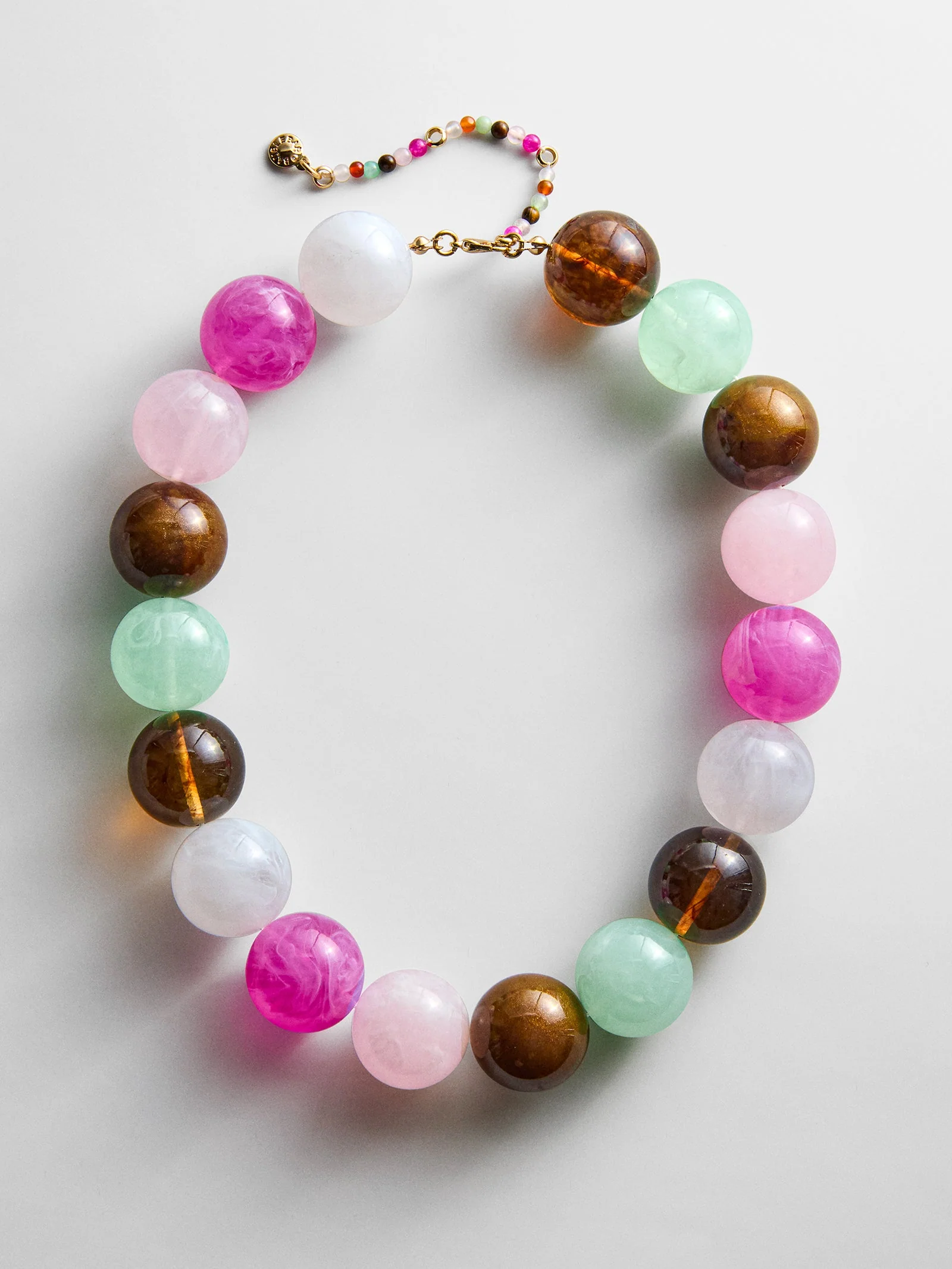 Jane Beaded Necklace - Pink Multi Bead