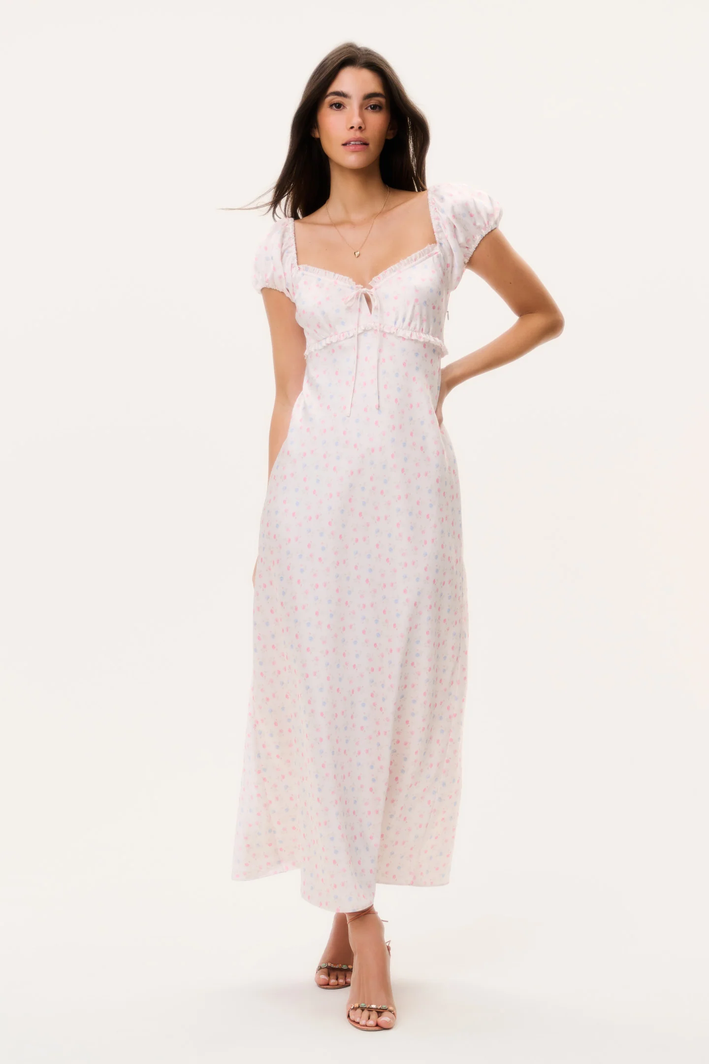 Epone Floral Puff Sleeve Maxi Dress