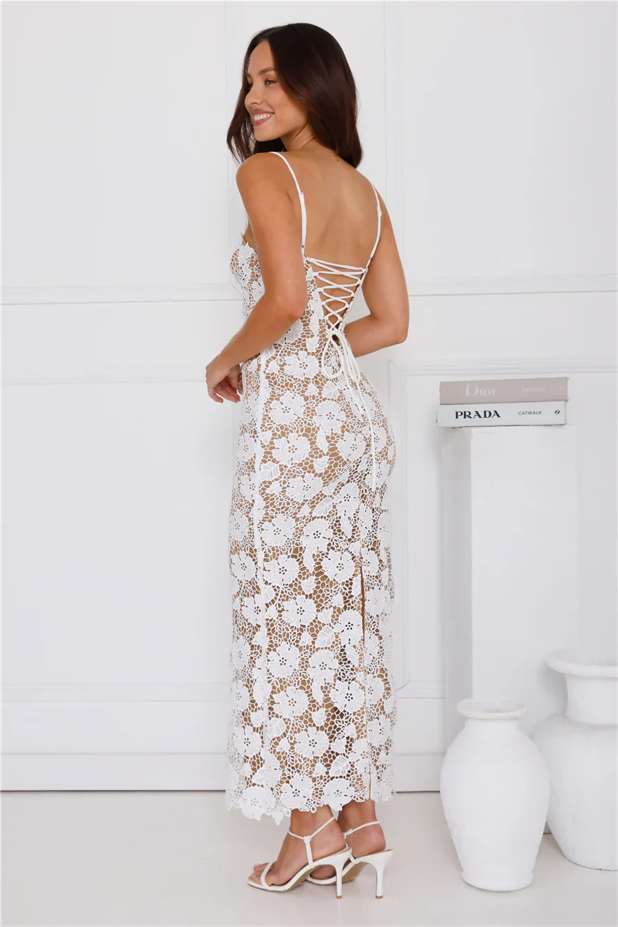 Bellerose Lace Maxi Dress White - luluinthesky