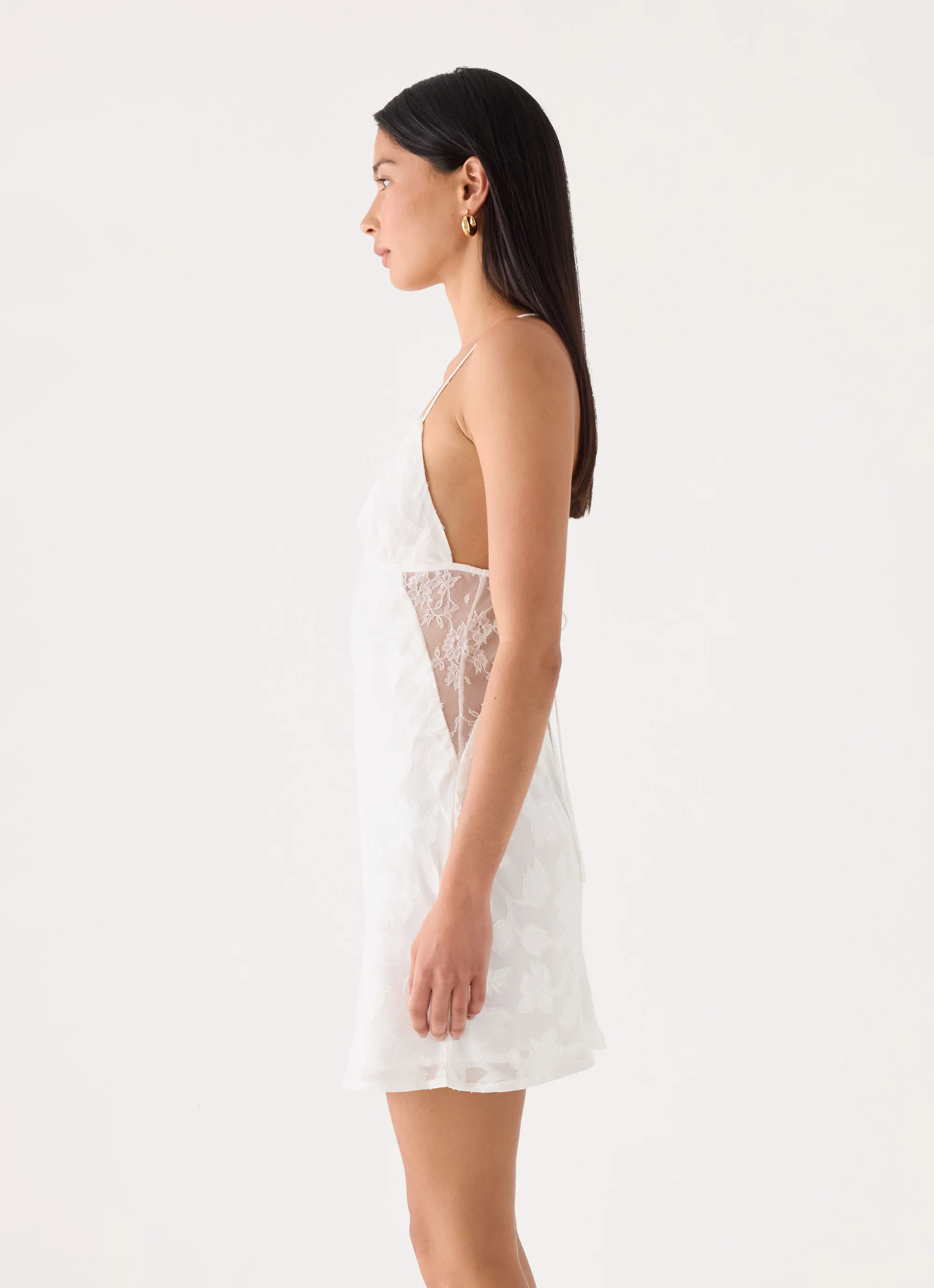 Leeana Mini Dress - White - FASHION NOB