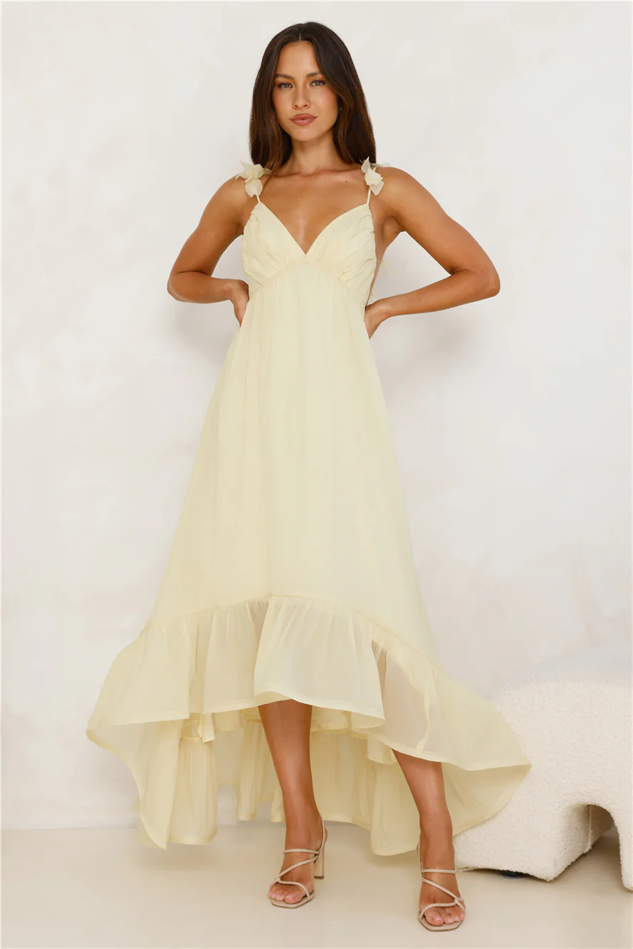 Floating On Florals Maxi Dress Yellow