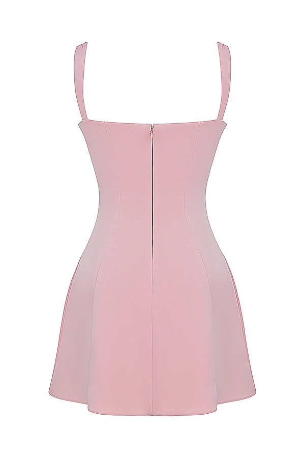 Rose Satin And Lace Mini Dress