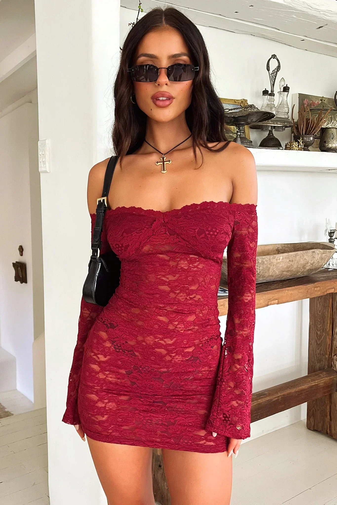 Zila Dress - Burgundy
