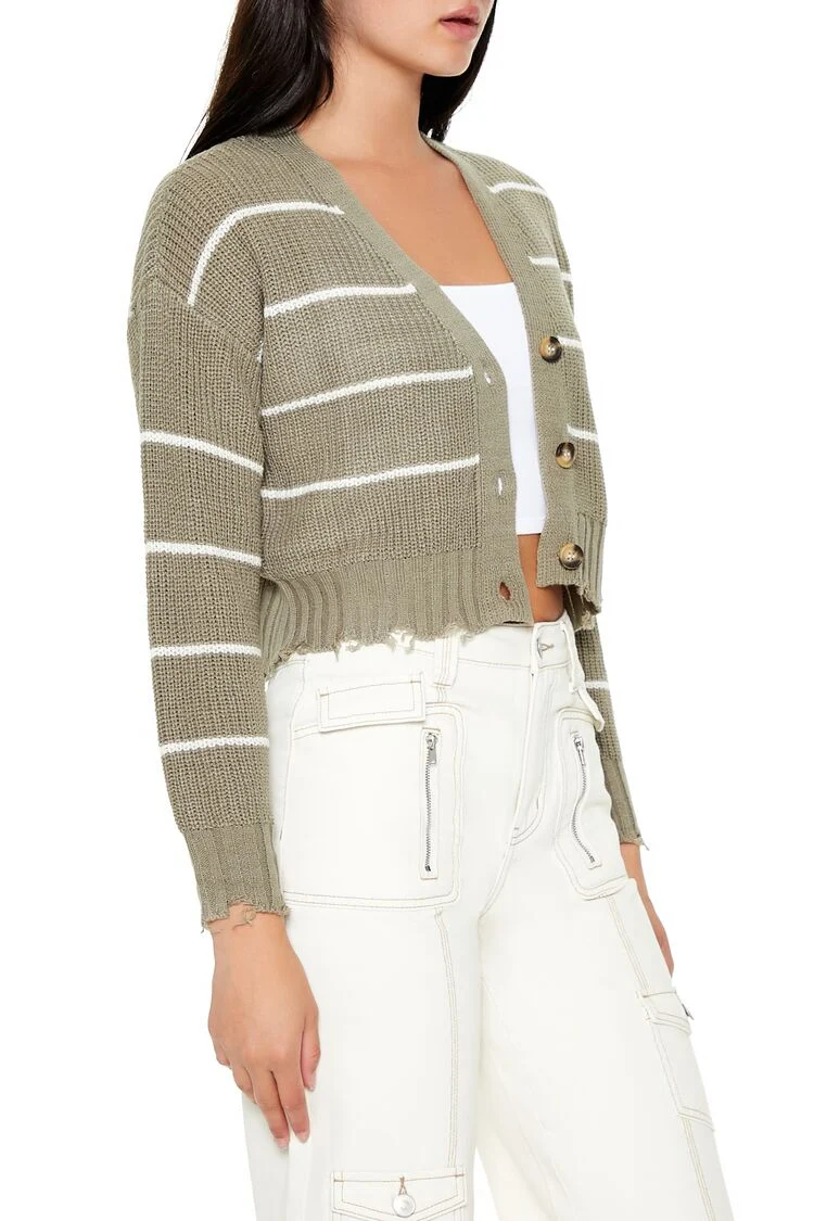 Pinstriped Cardigan Sweater