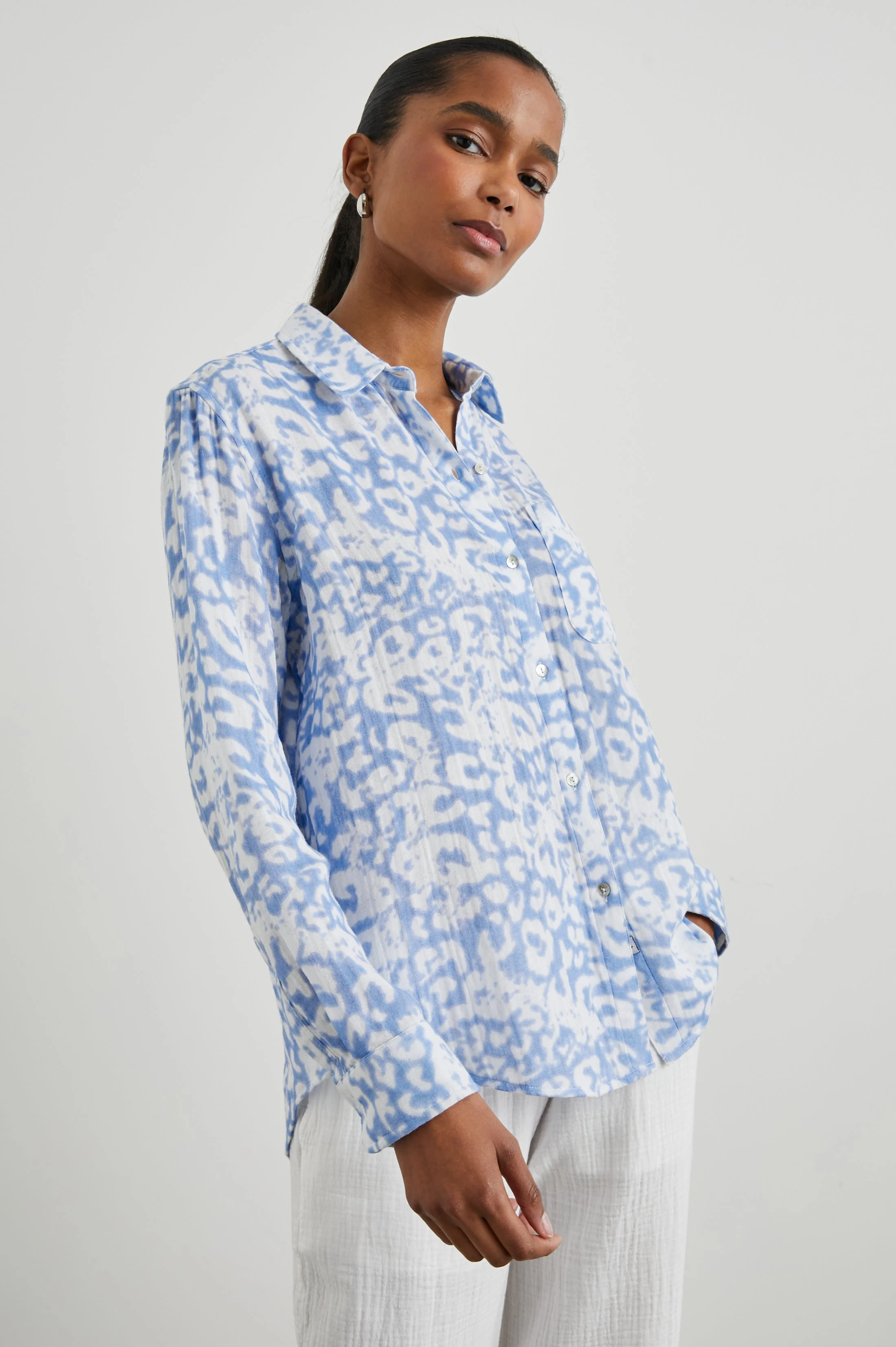 Ellis Shirt - Blue Diffused Cheetah