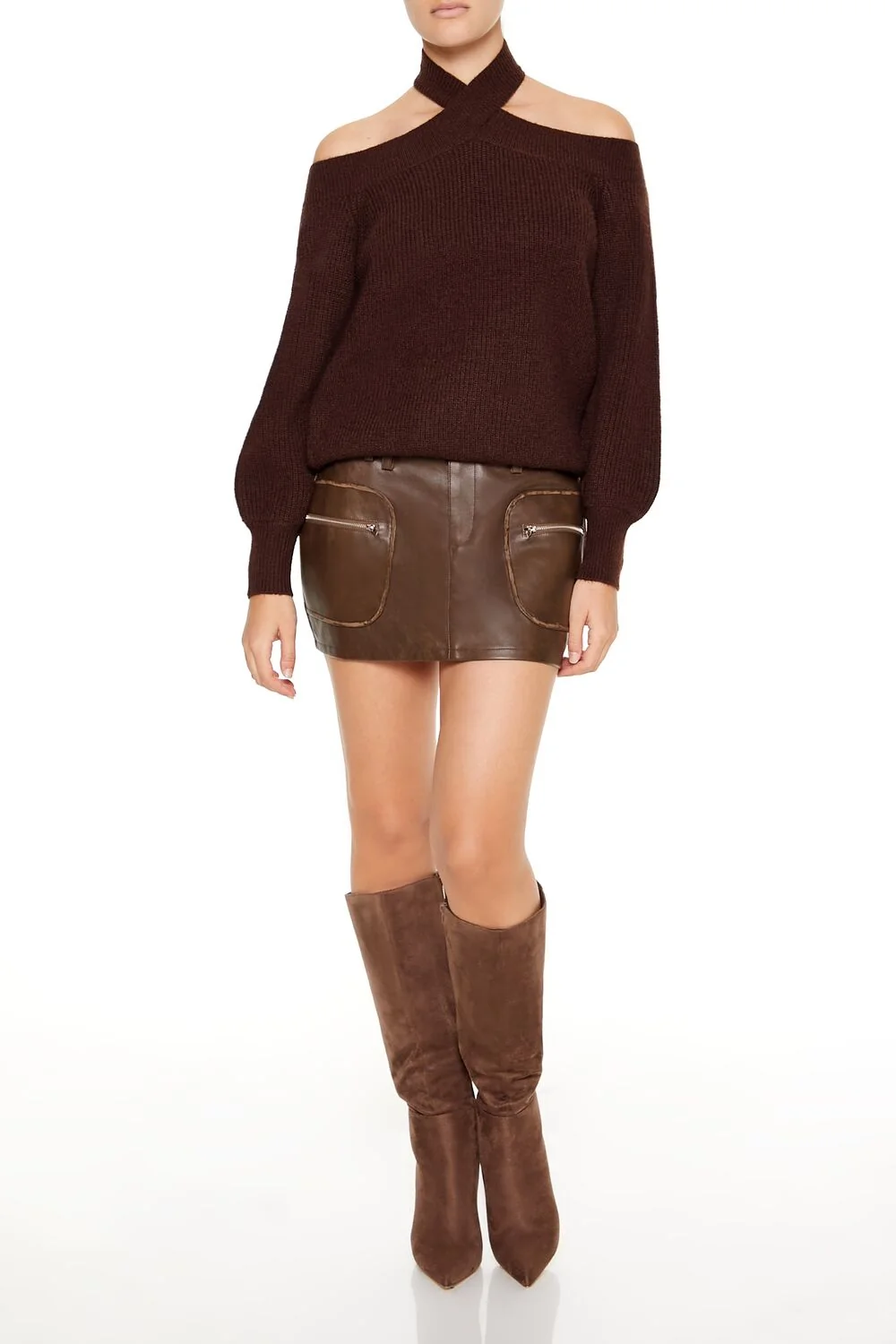 Crisscross Off-the-Shoulder Sweater