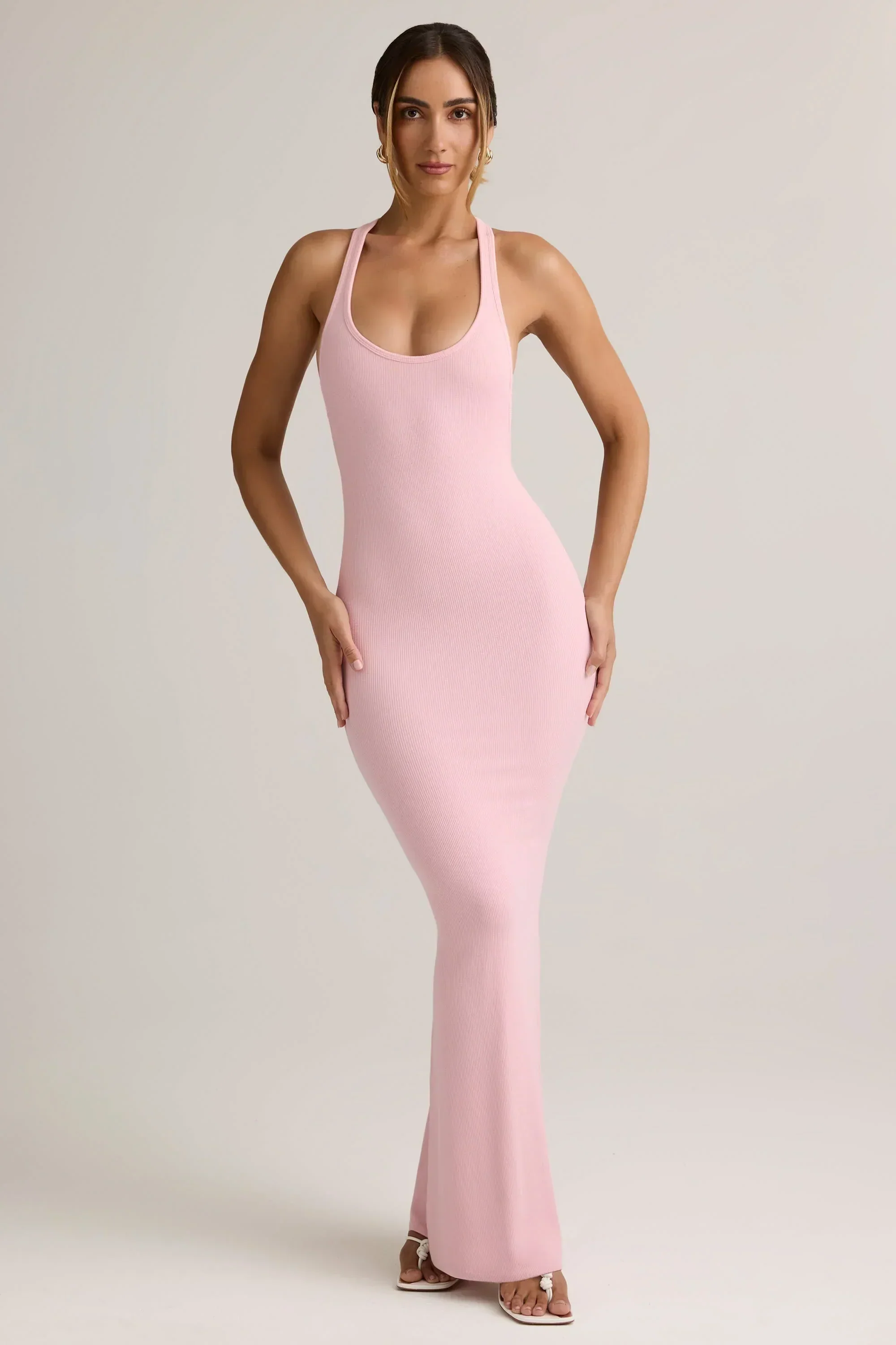 Modal Racerback Maxi Dress in Baby Pink