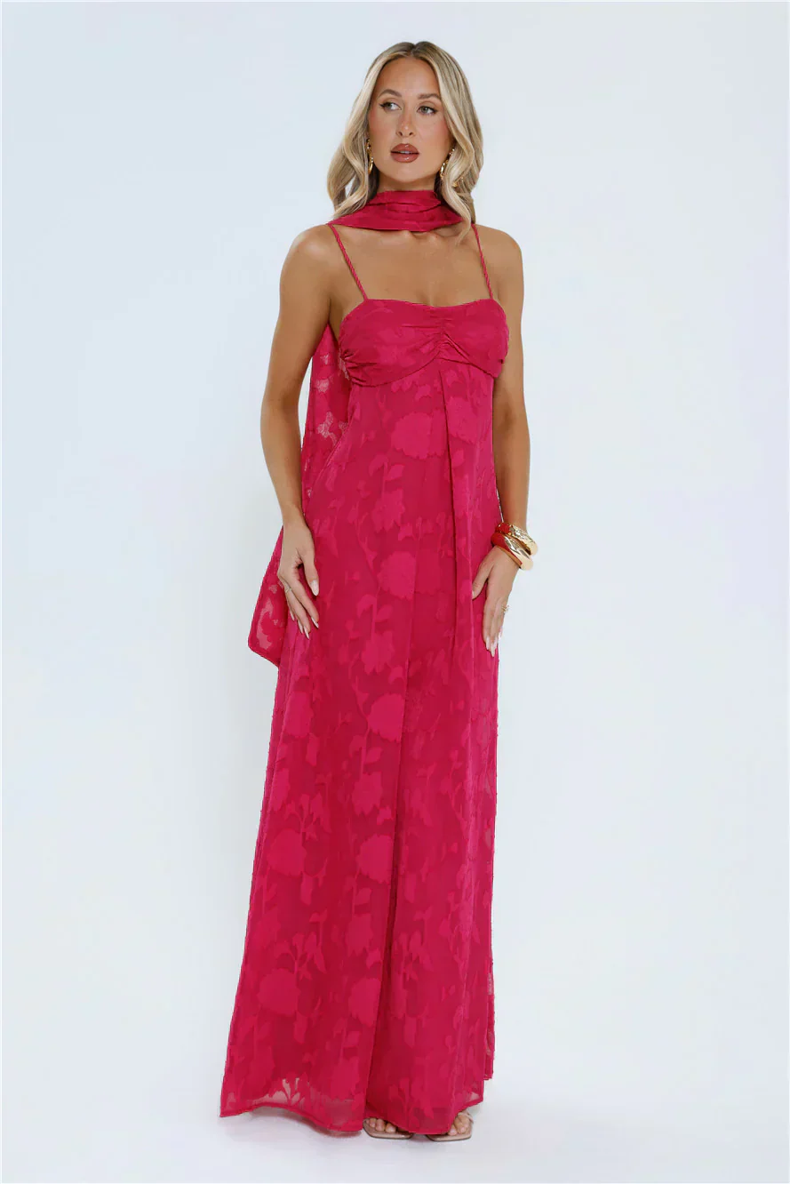 Flirt With Fire Maxi Dress Pink - luluinthesky