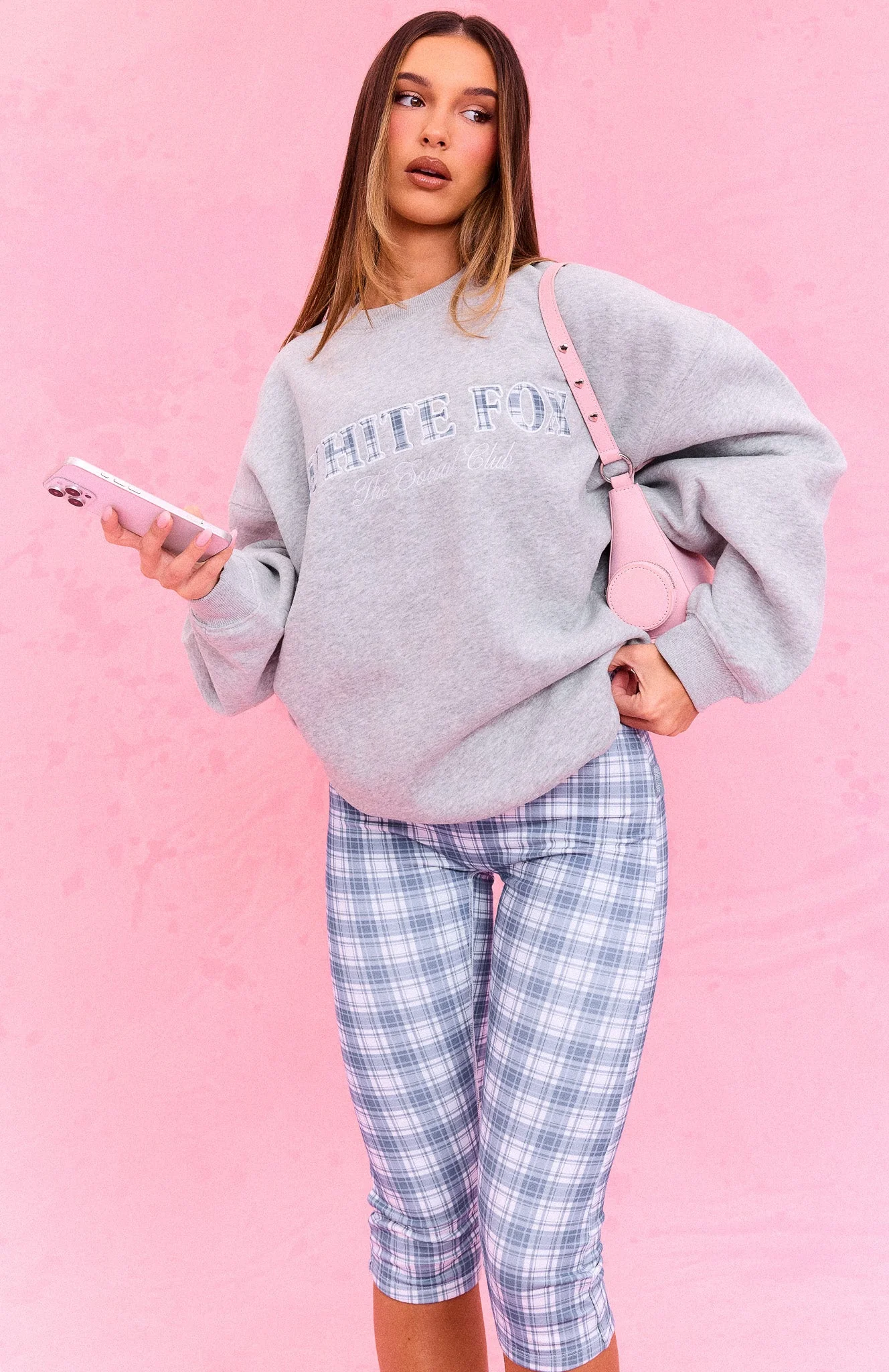 The Social Club Mirabelle Oversized Drop Shoulder Sweater Dark Grey Marle