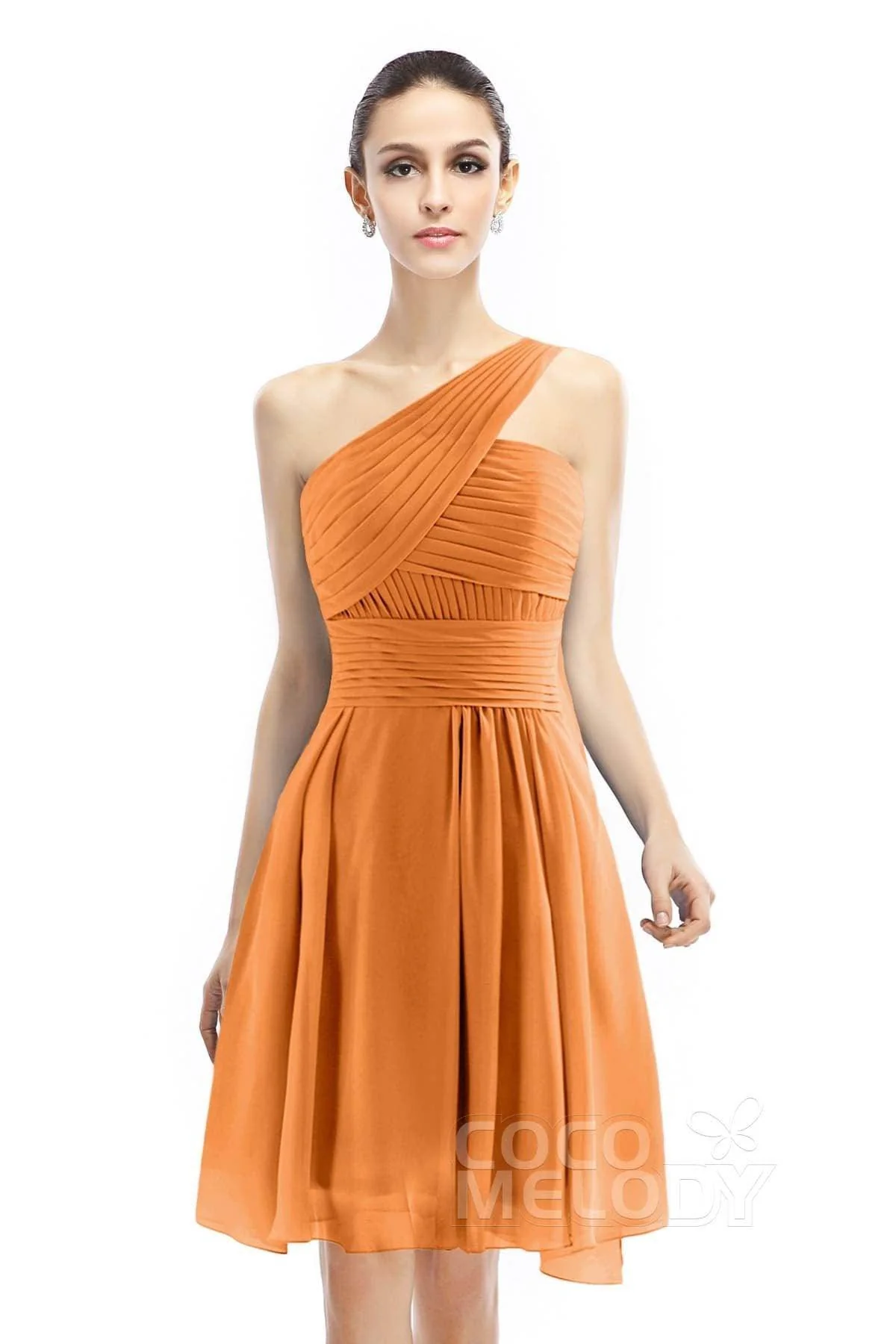 A-Line Knee Length Chiffon Bridesmaid Dress COZK1401C