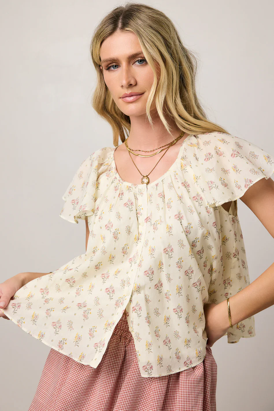 Terry Floral Blouse