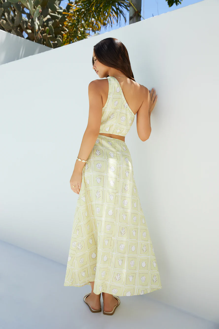 Golden Tides Midi Dress Yellow