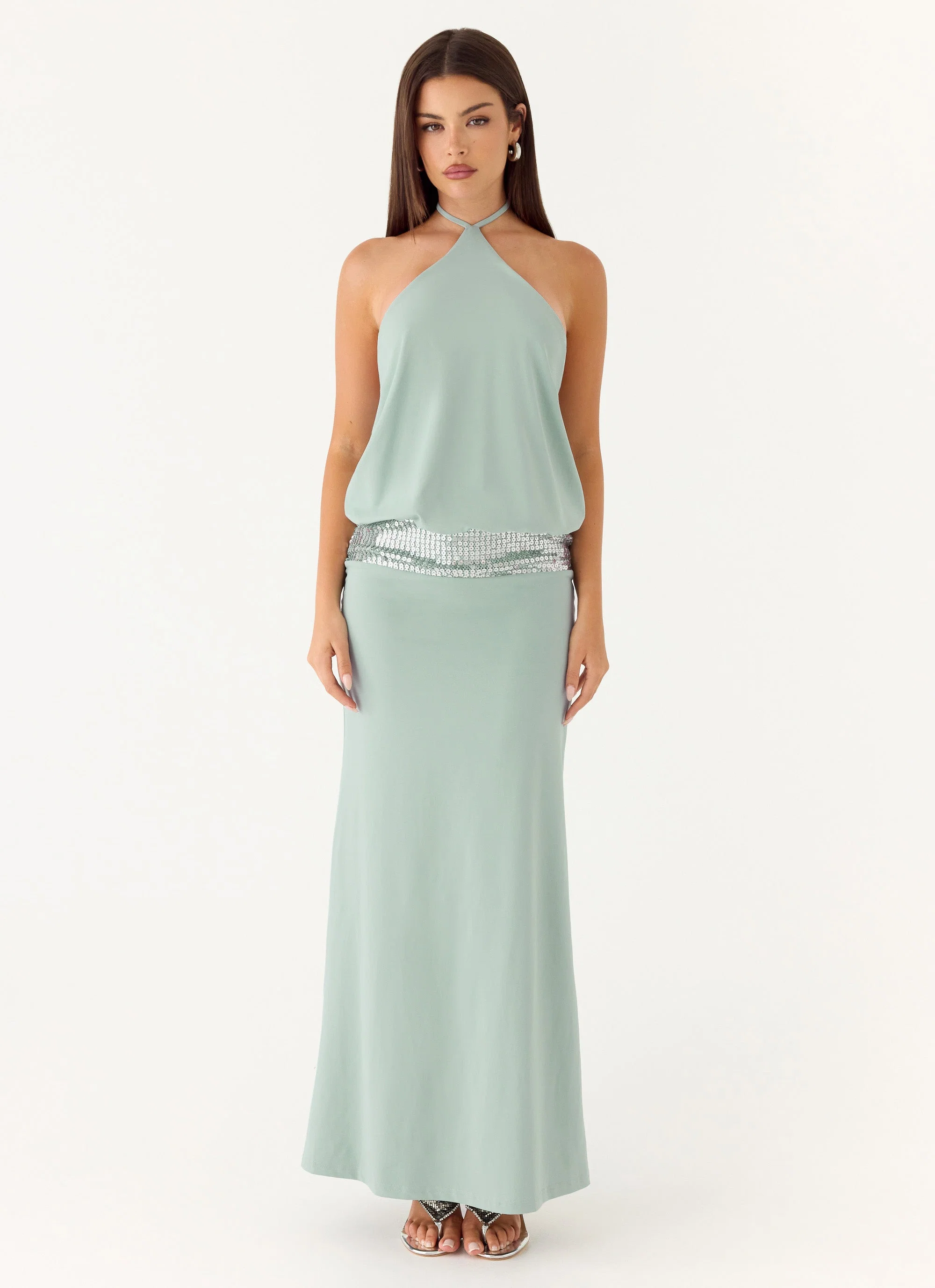 Marcie Halter Maxi Dress - Mint