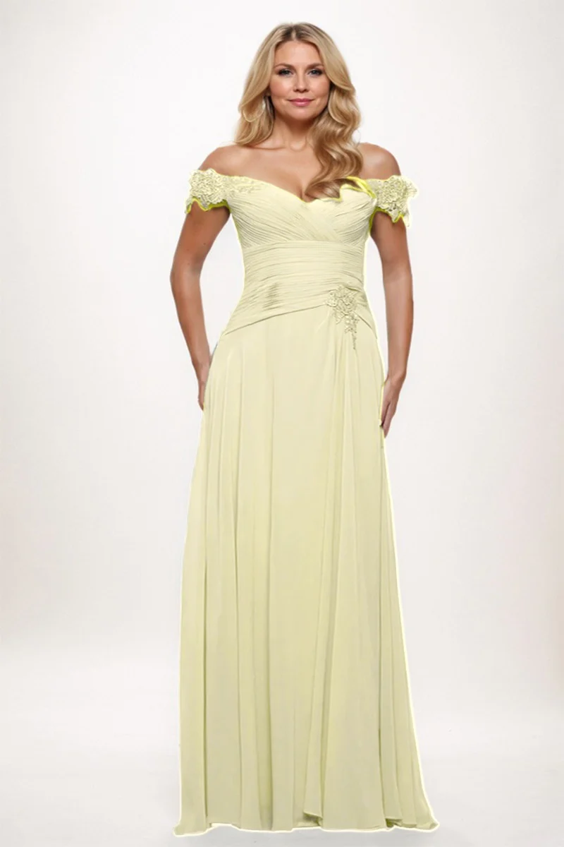 A-Line Maxi Chiffon Mother Dress CM0255