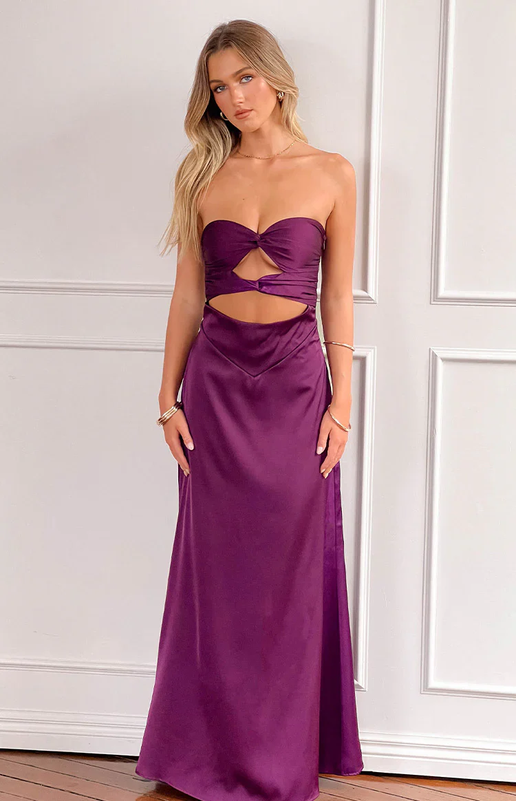 Coco Purple Strapless Maxi Dress