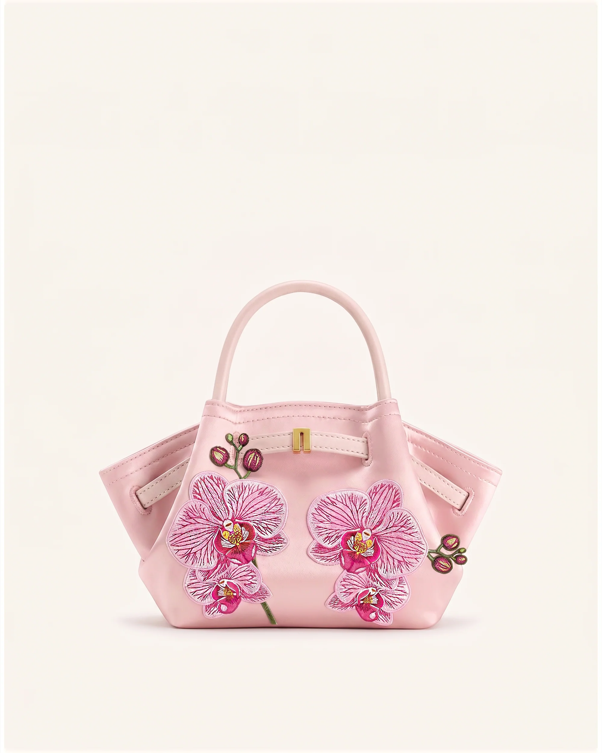 Hana Mini Phalaenopsis Orchid Embroidery Tote Bag - Pink