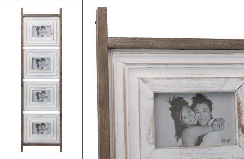 Distressed Wood Ladder Collage Frame