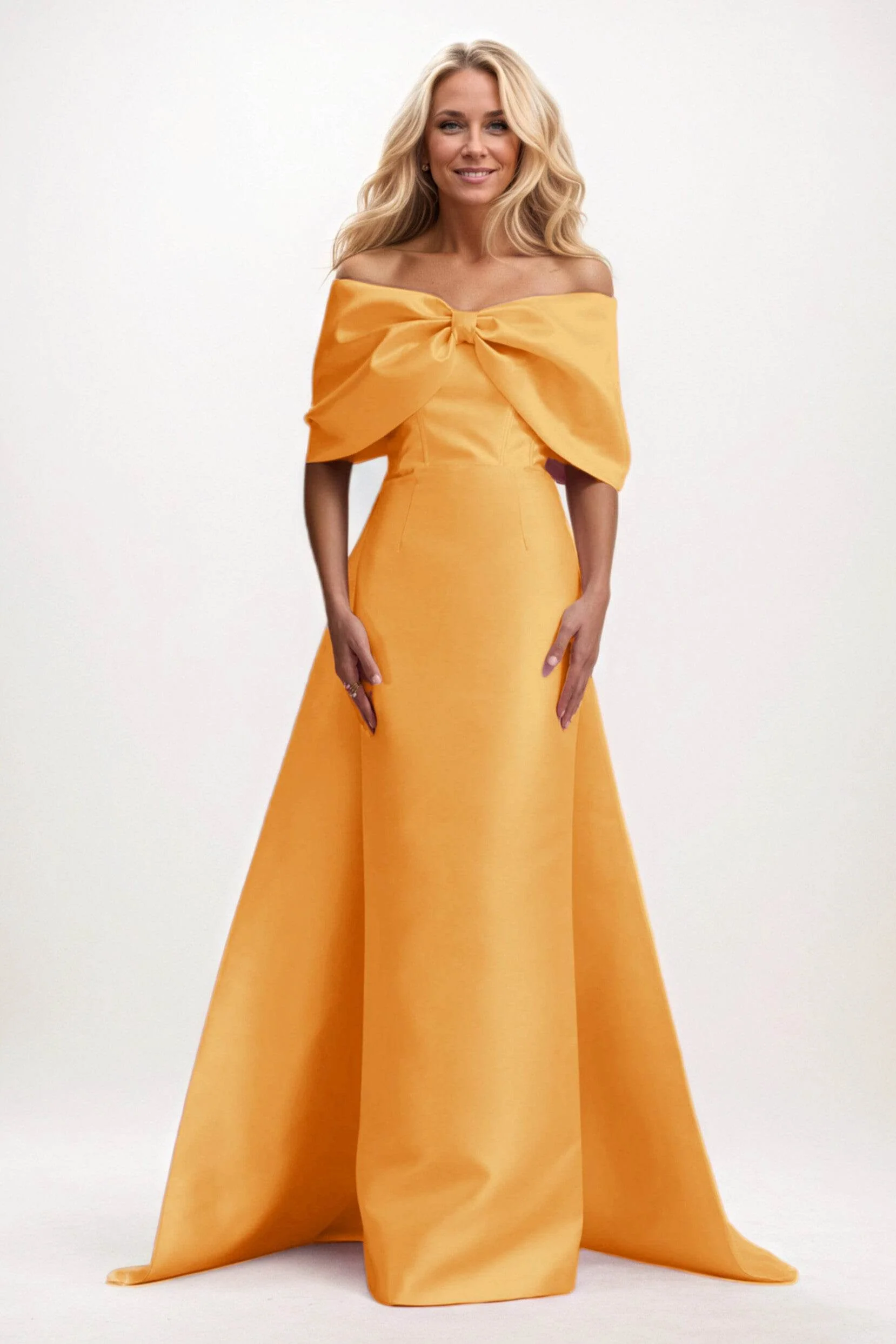 Trumpet-Mermaid Maxi Satin Mother of the Bride Dresses CM0387