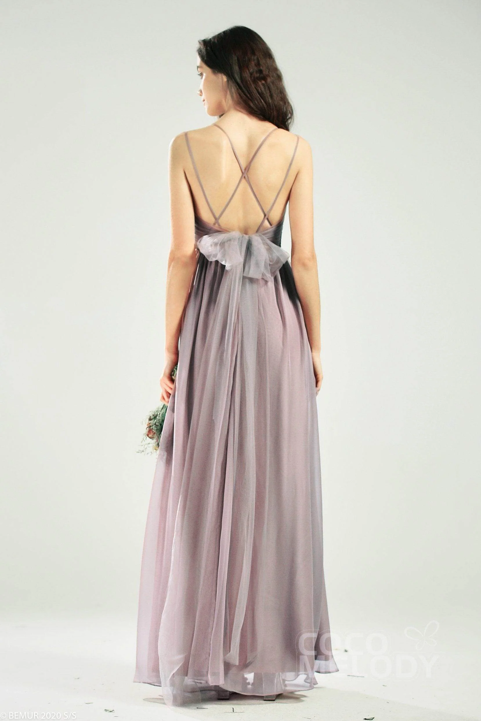 A-Line Floor Length Organza Bridesmaid Dress CB0641