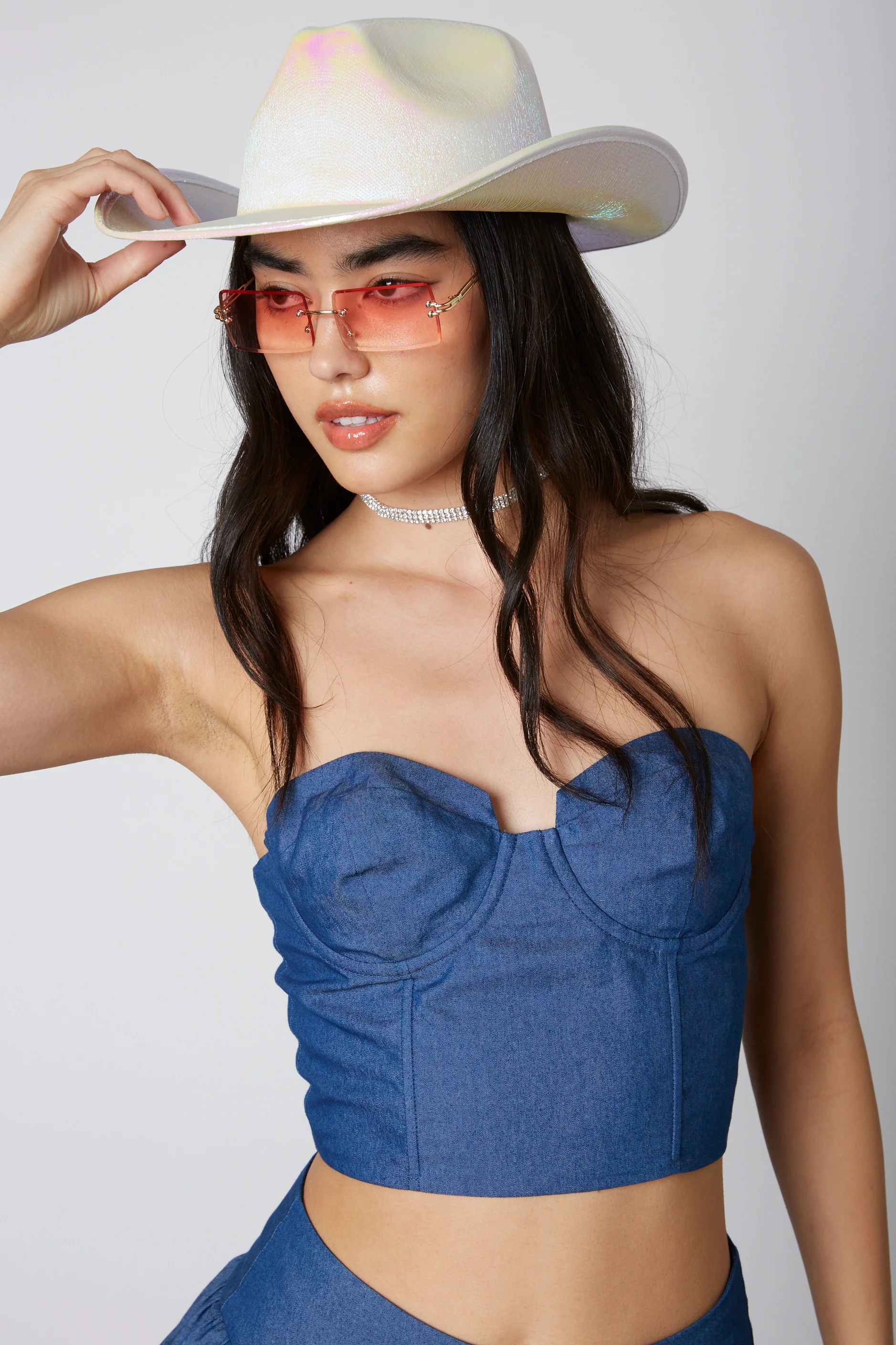 Strapless Denim Corset