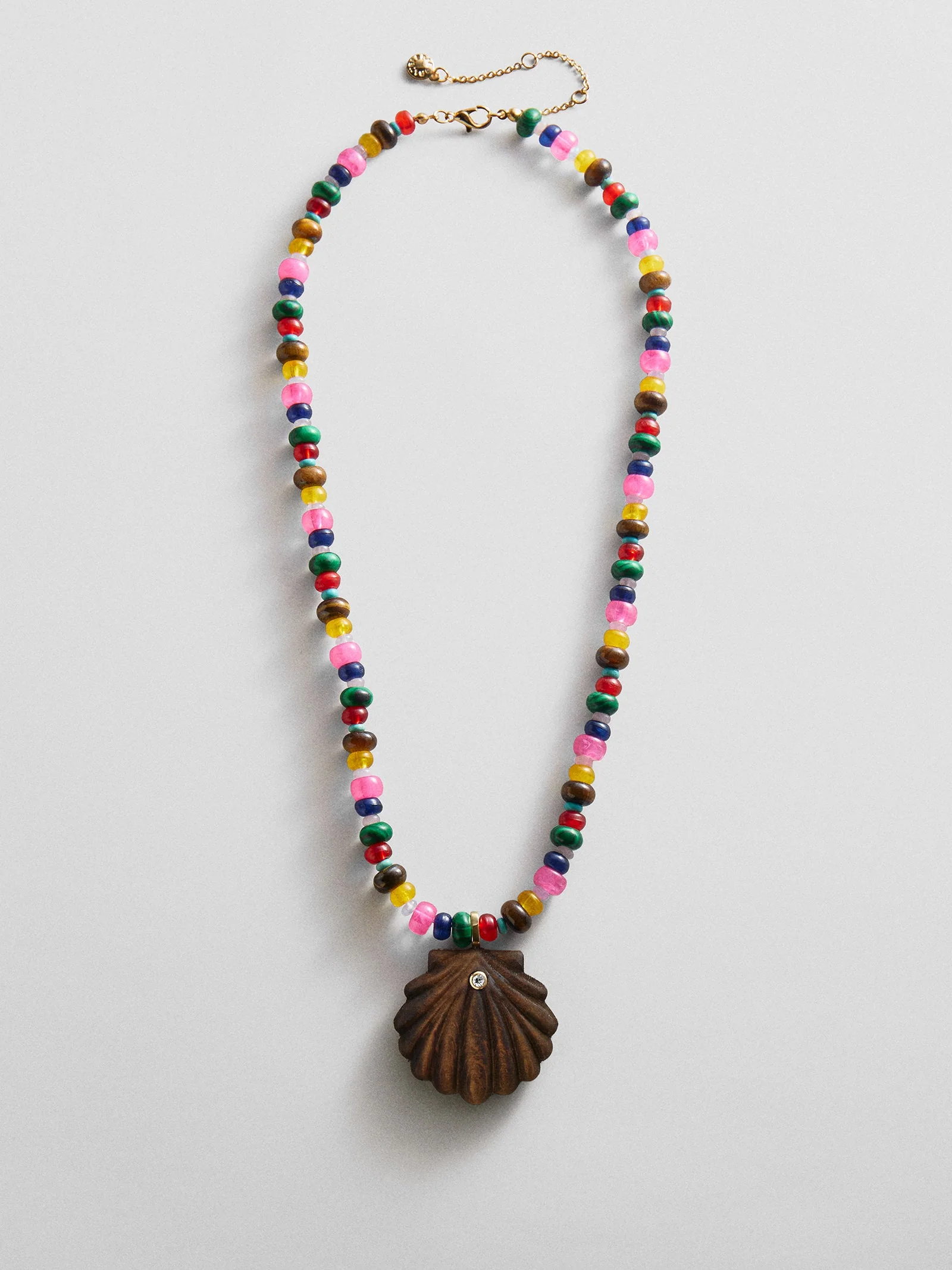 Sun Drift Semi-Precious Pendant Necklace - Seashell
