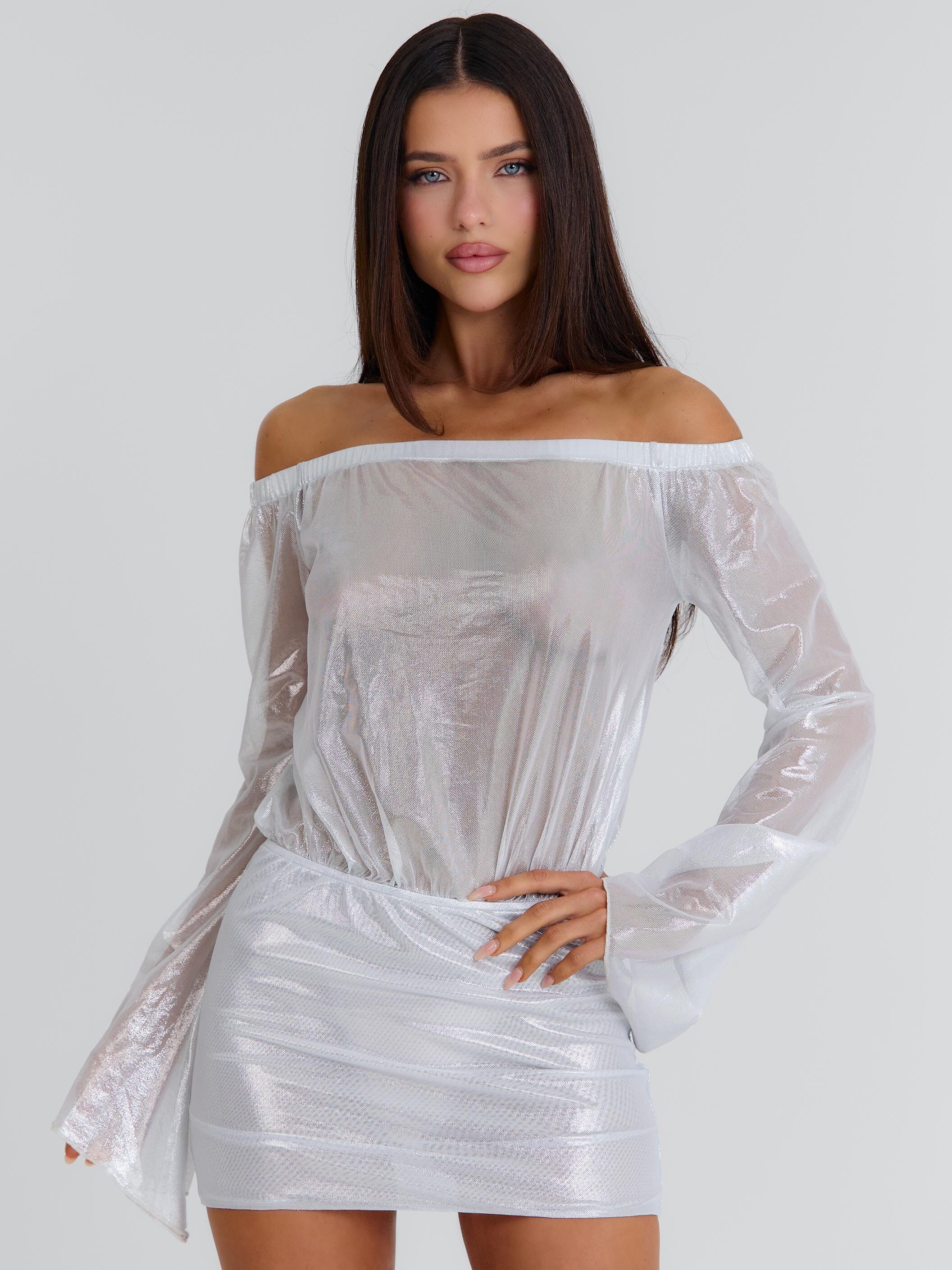 GWENDALYN MINI DRESS SILVER