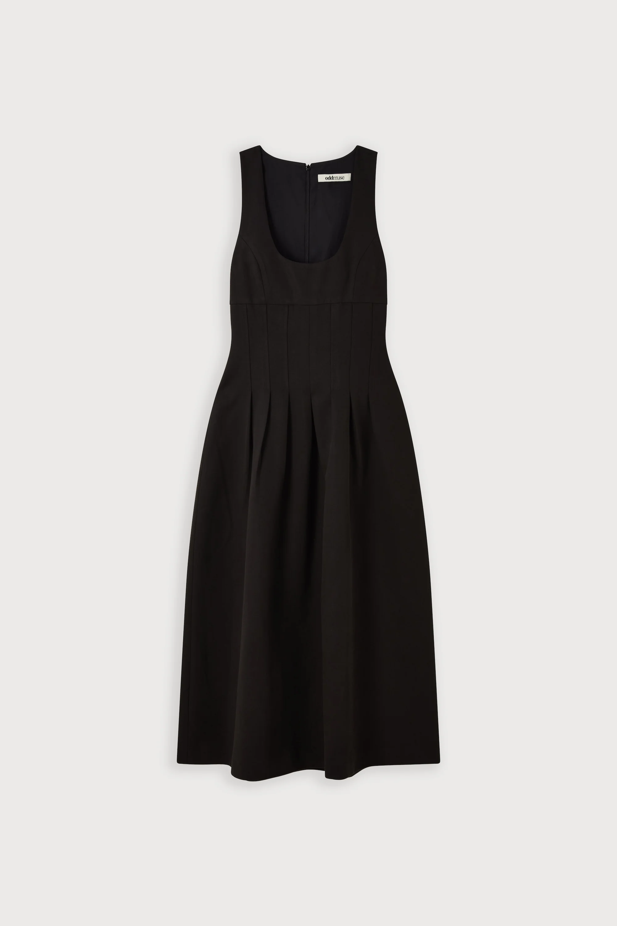 Cotton Mix Cinched Midi Dress