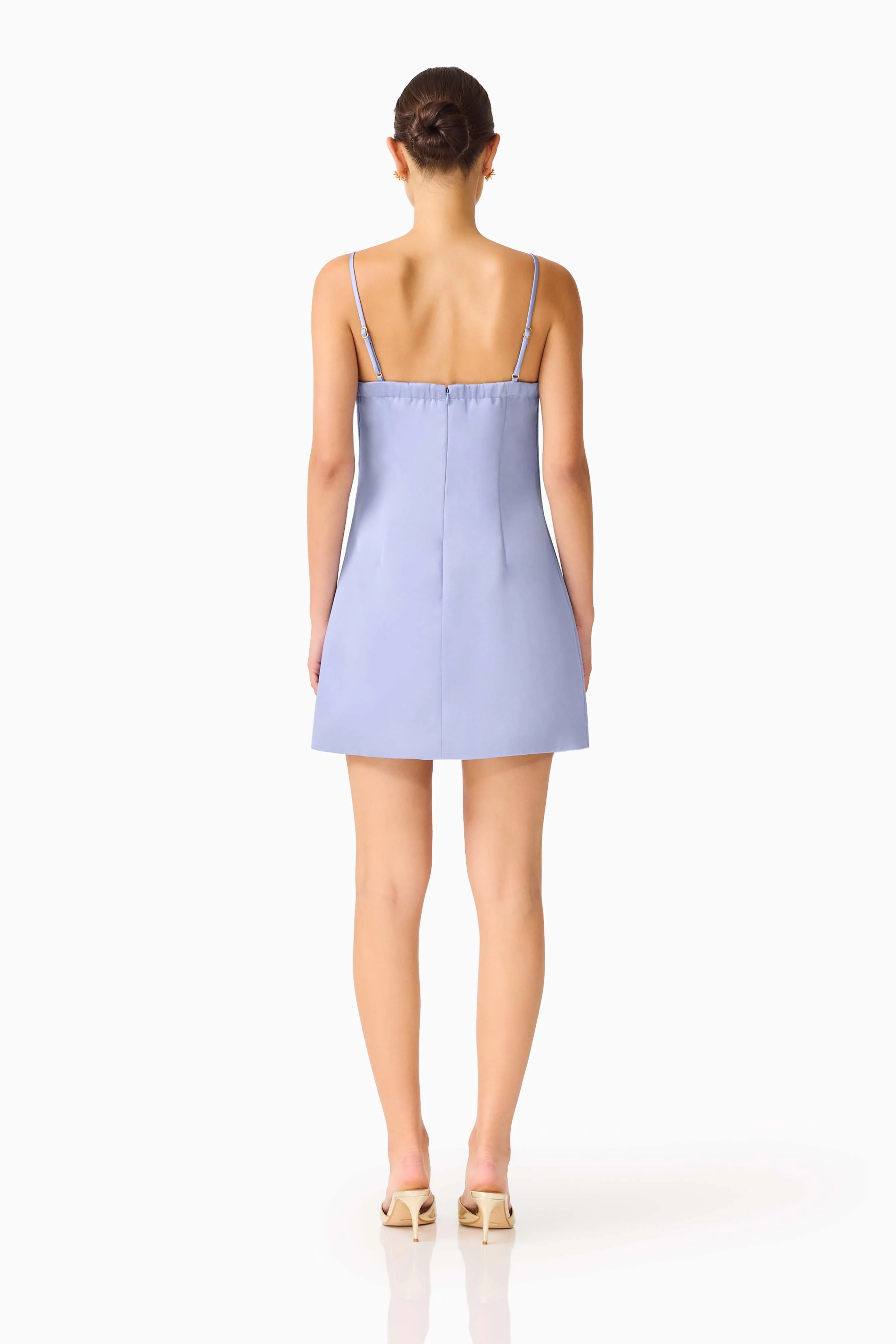 Lunelle Shift Mini Dress in Stone Blue