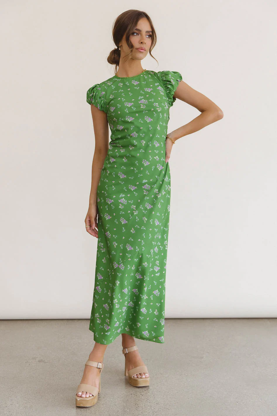 PREORDER- Ellianna Floral Maxi Dress in Green