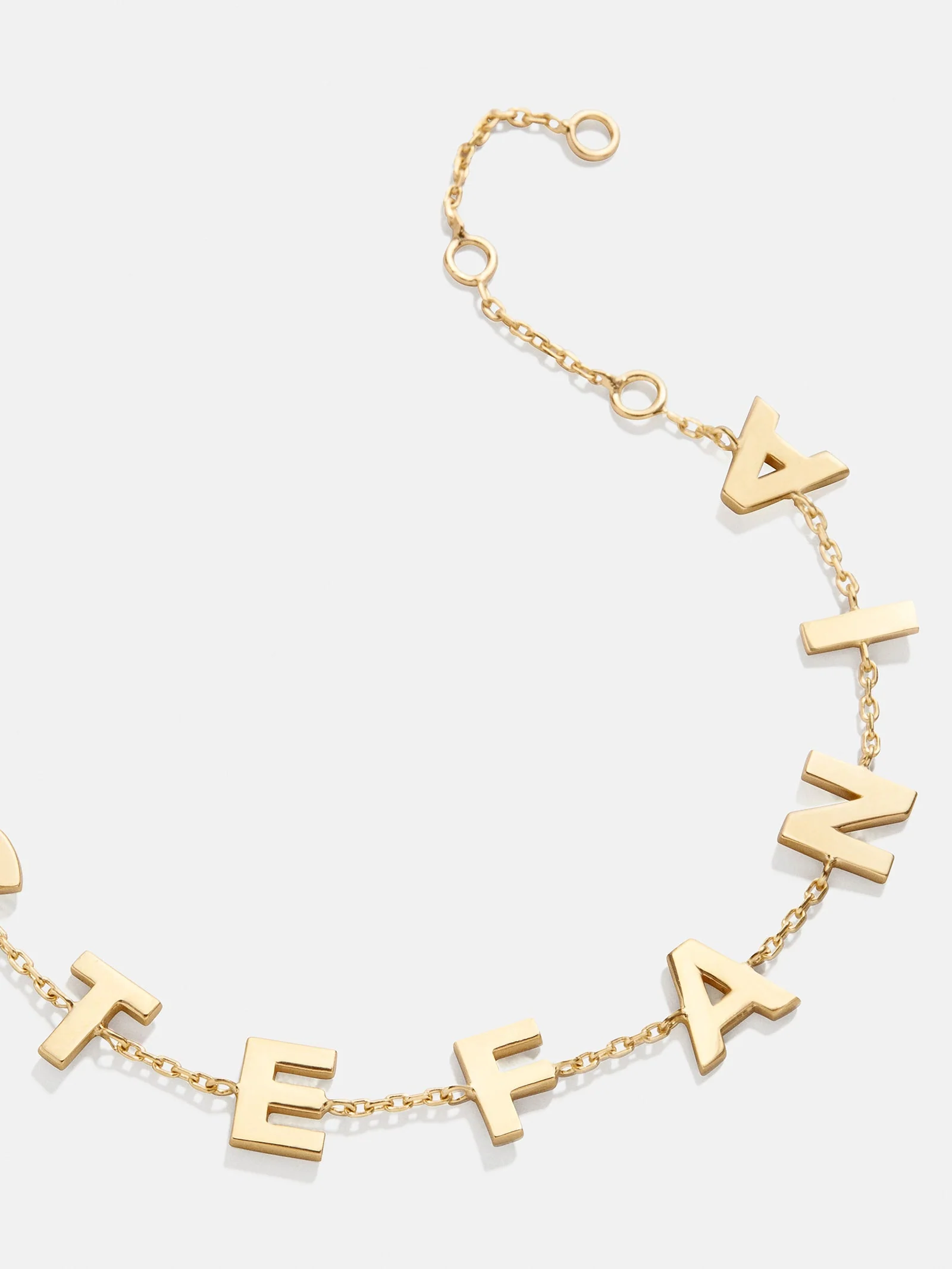 14K Gold Custom Spaced Letter Name Bracelet - 14K Gold