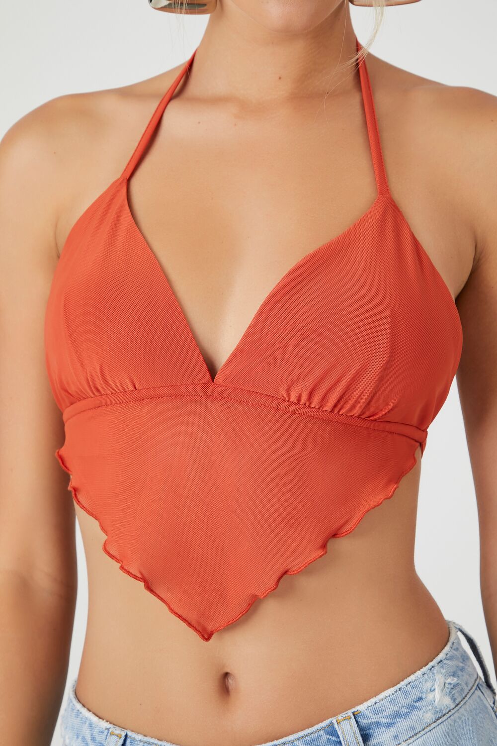 Mesh Open-Back Halter Top