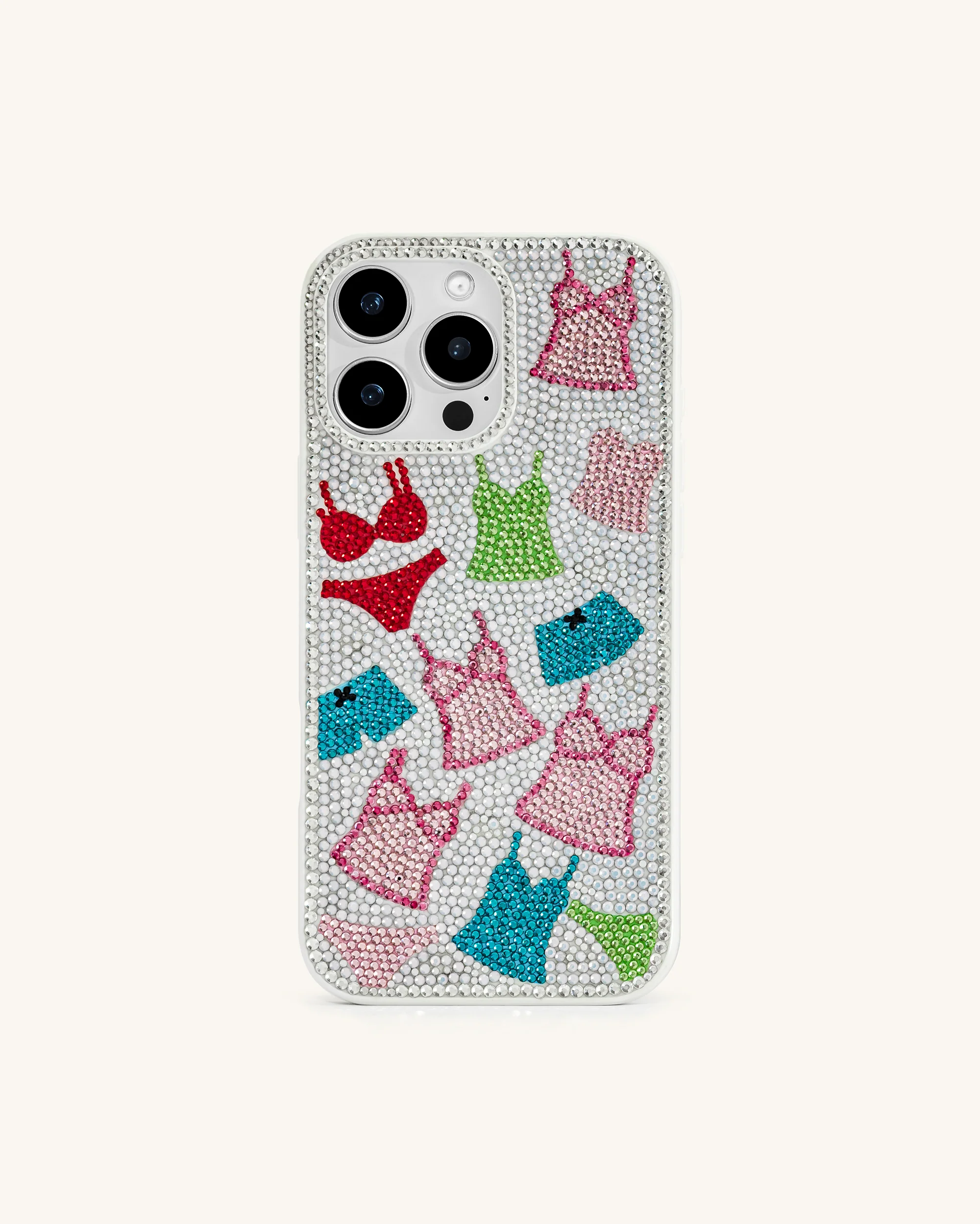 Lingerie Pattern Artificial Crystal Phone Case – Multicolor