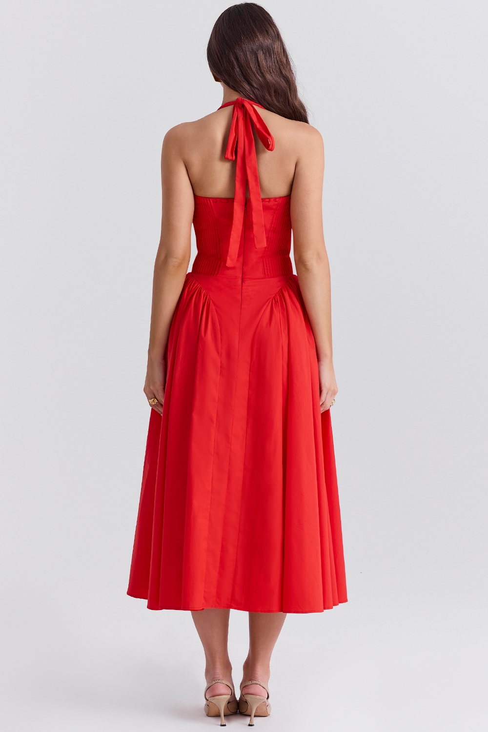 Italian Tomato Cotton Halter Sundress