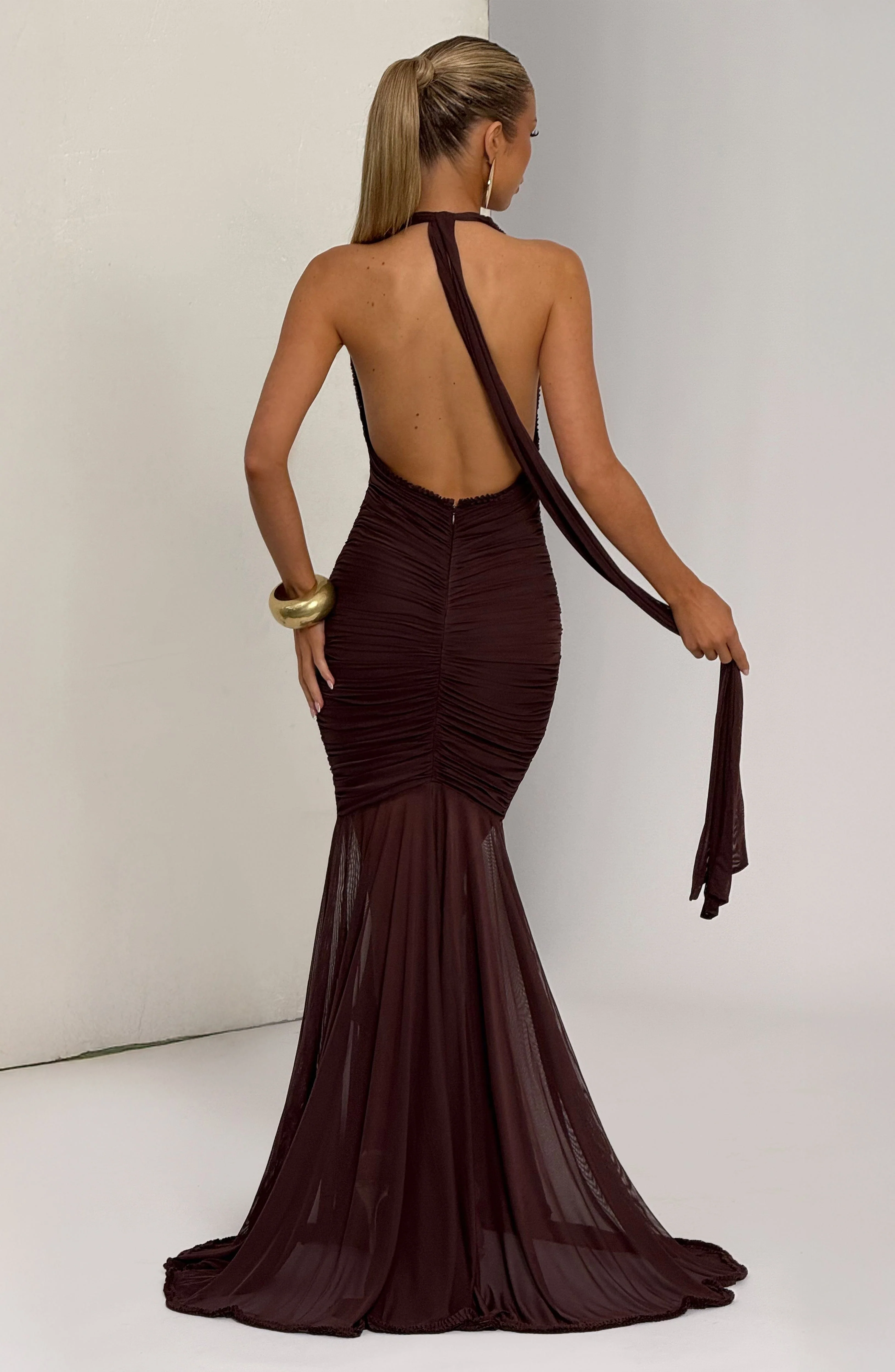 Janessa Maxi Dress - Plum Brown