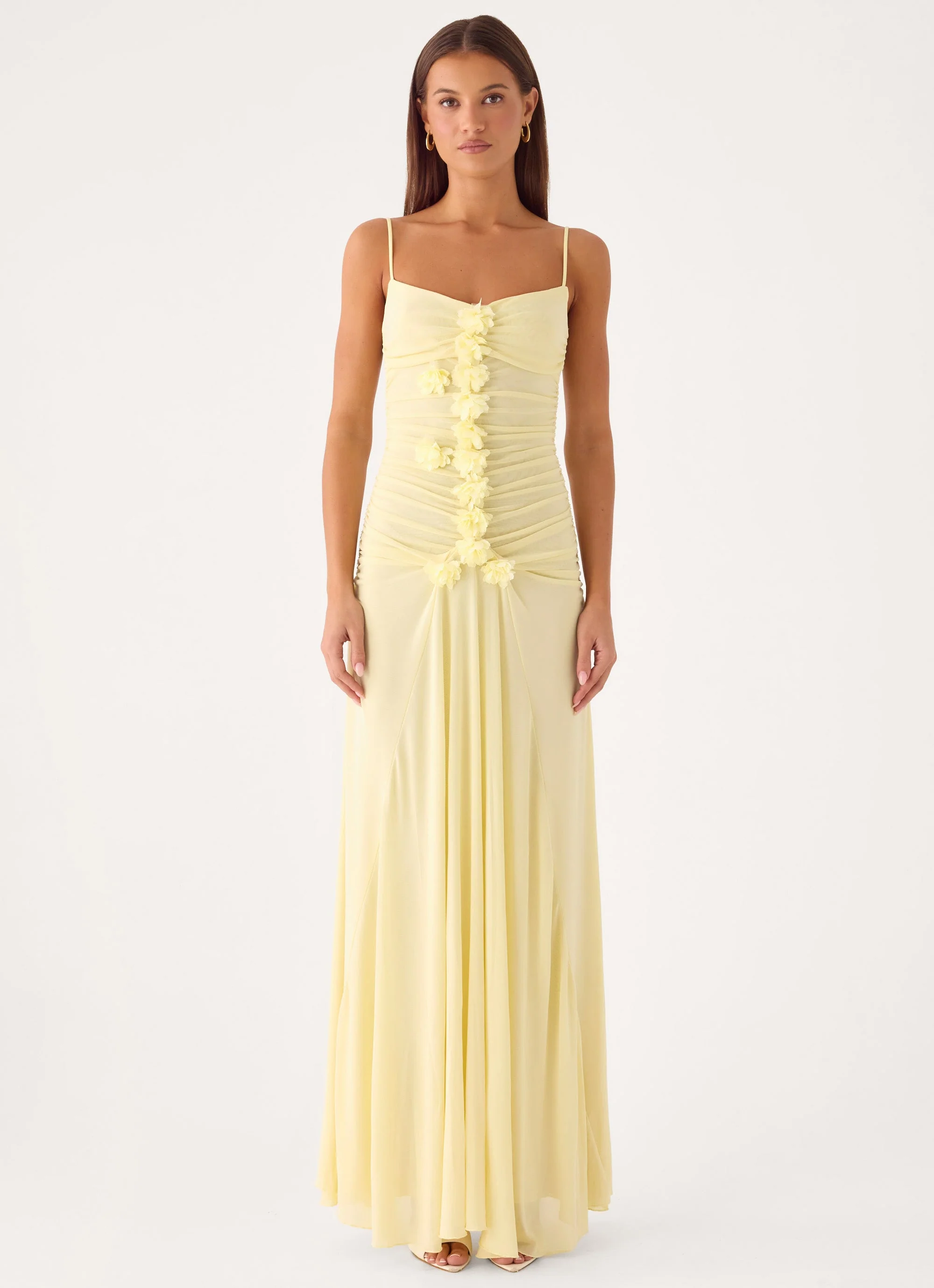 Marcia Flower Maxi Dress - Yellow