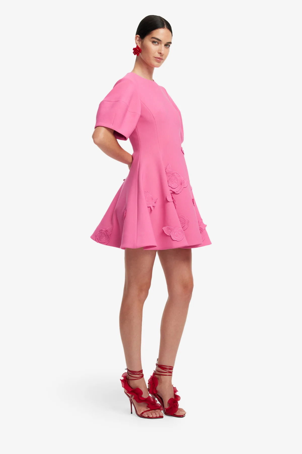 Simona Appliqué Mini Dress - Pink