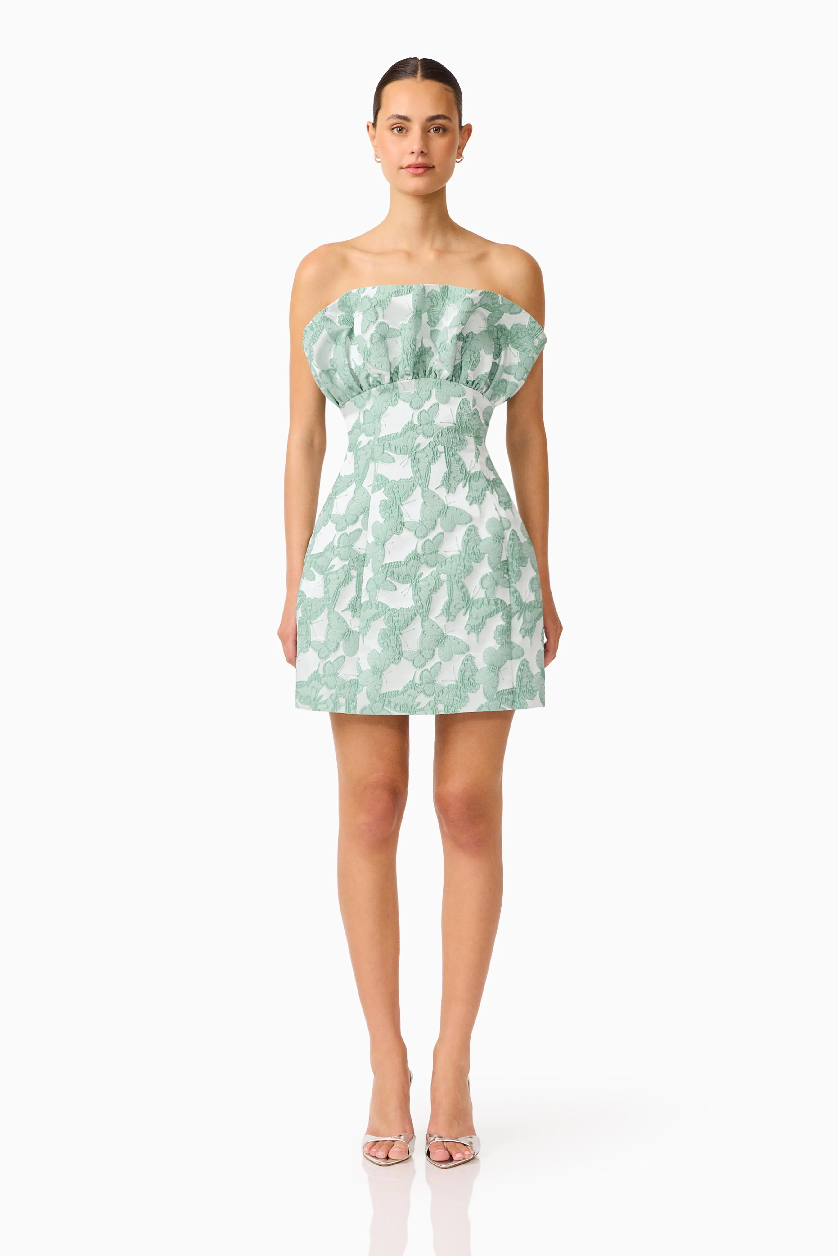 Lisette Ruffle Mini Dress in Sea Green