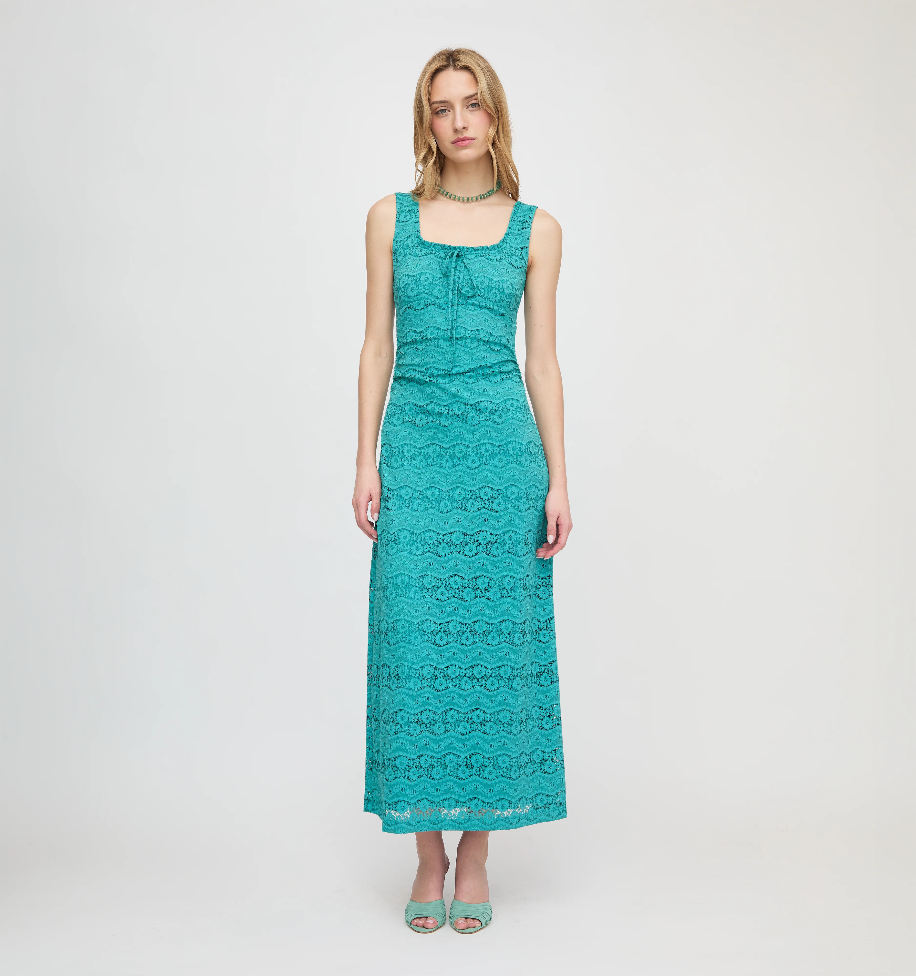 The Coraline Dress - Teal Stretch Lace